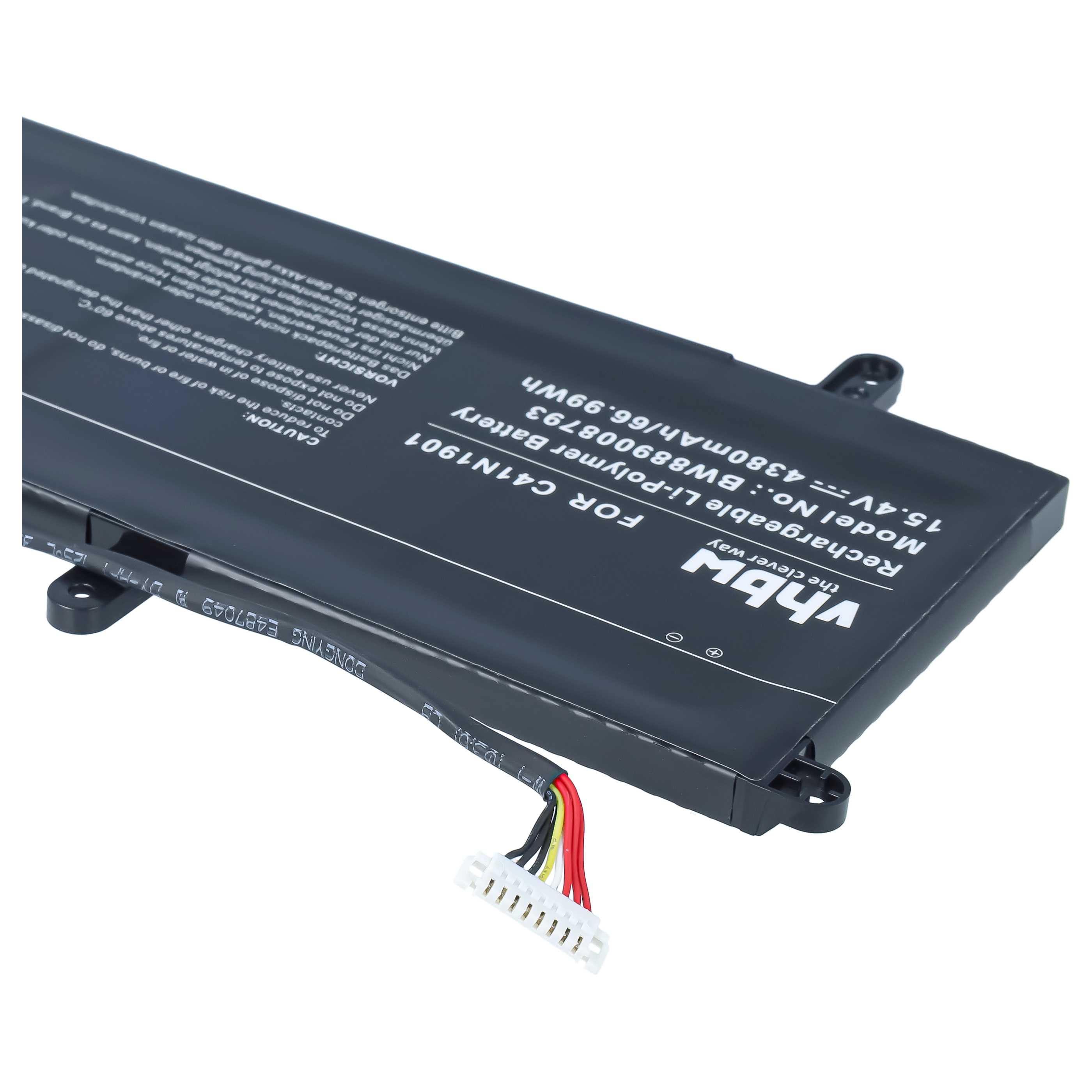 Notebook-Akku als Ersatz für Asus 0B200-03520000, 0B200-03520100, C41N1901 für Asus - 4380mAh 15,4V Li-Polymer