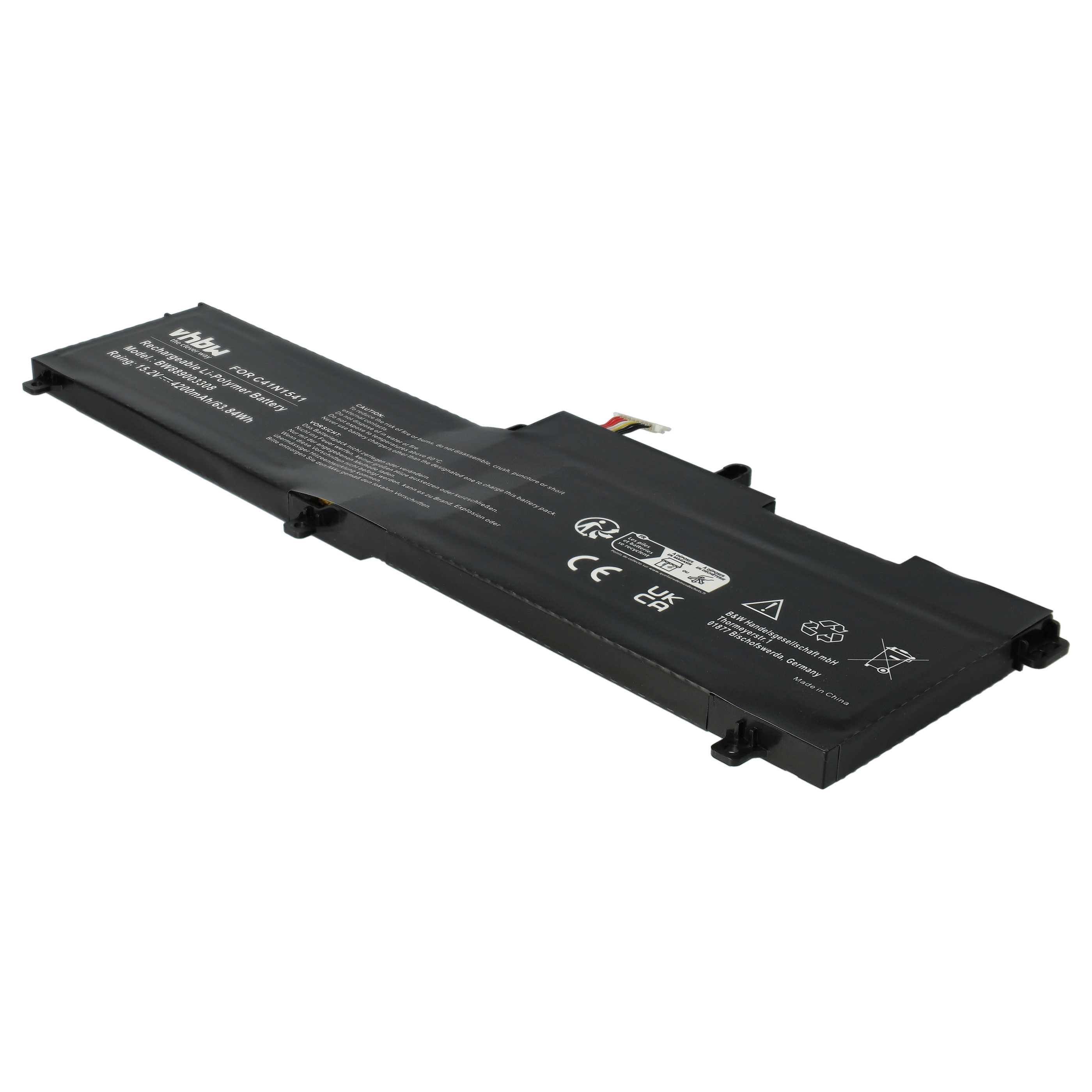 Akumulator do laptopa zamiennik C41N1541, 0B200-02070000 - 4200 mAh 15,2 V LiPo, czarny