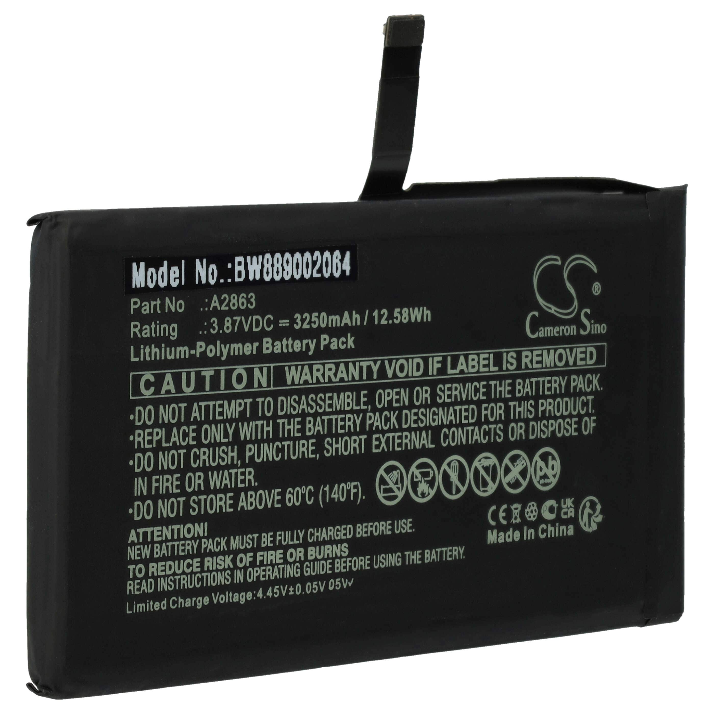Mobile Phone Battery Replacement for Apple A2863 - 3250mAh 3.87V Li-polymer