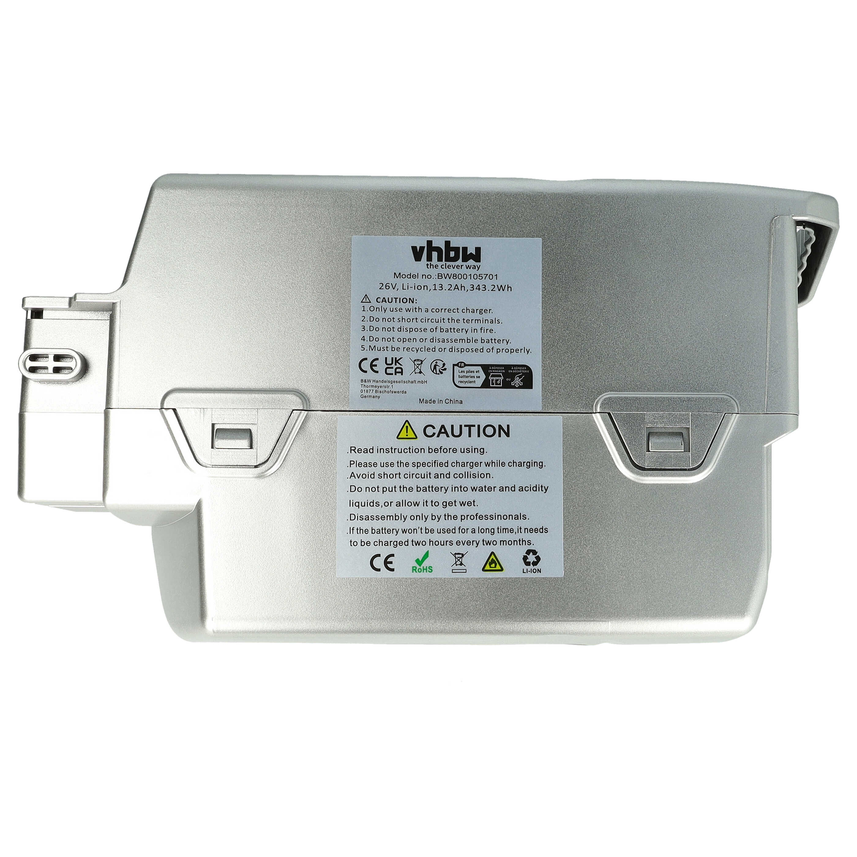 E Bike Battery suitable for Panasonic Flyer Series - 13.2 Ah 25.2 V Li-Ion grey