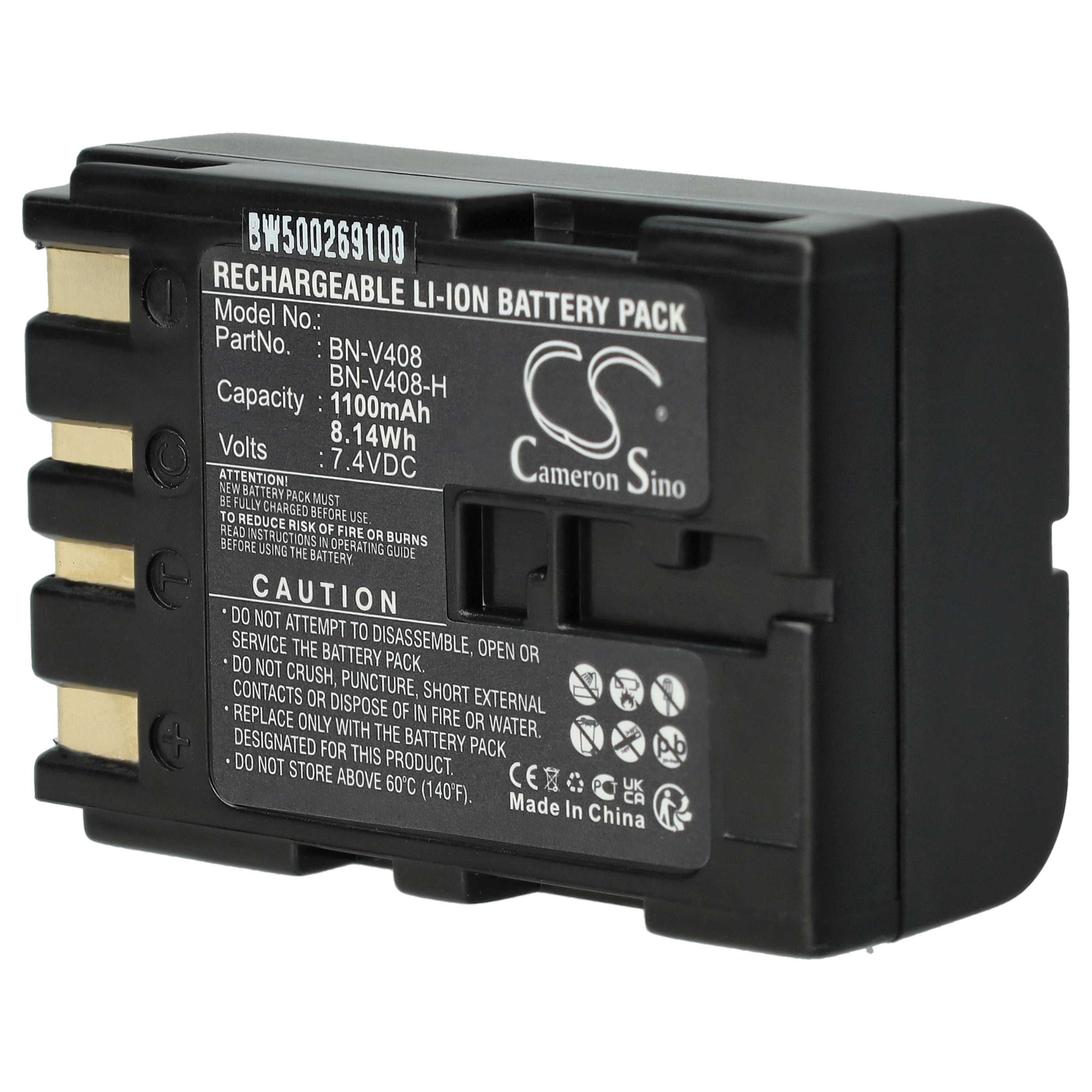 Videokamera-Akku (2 Stück) als Ersatz für JVC BN-V416, BN-V416U, BN-V408, BN-V408U - 900mAh 7,2V Li-Ion