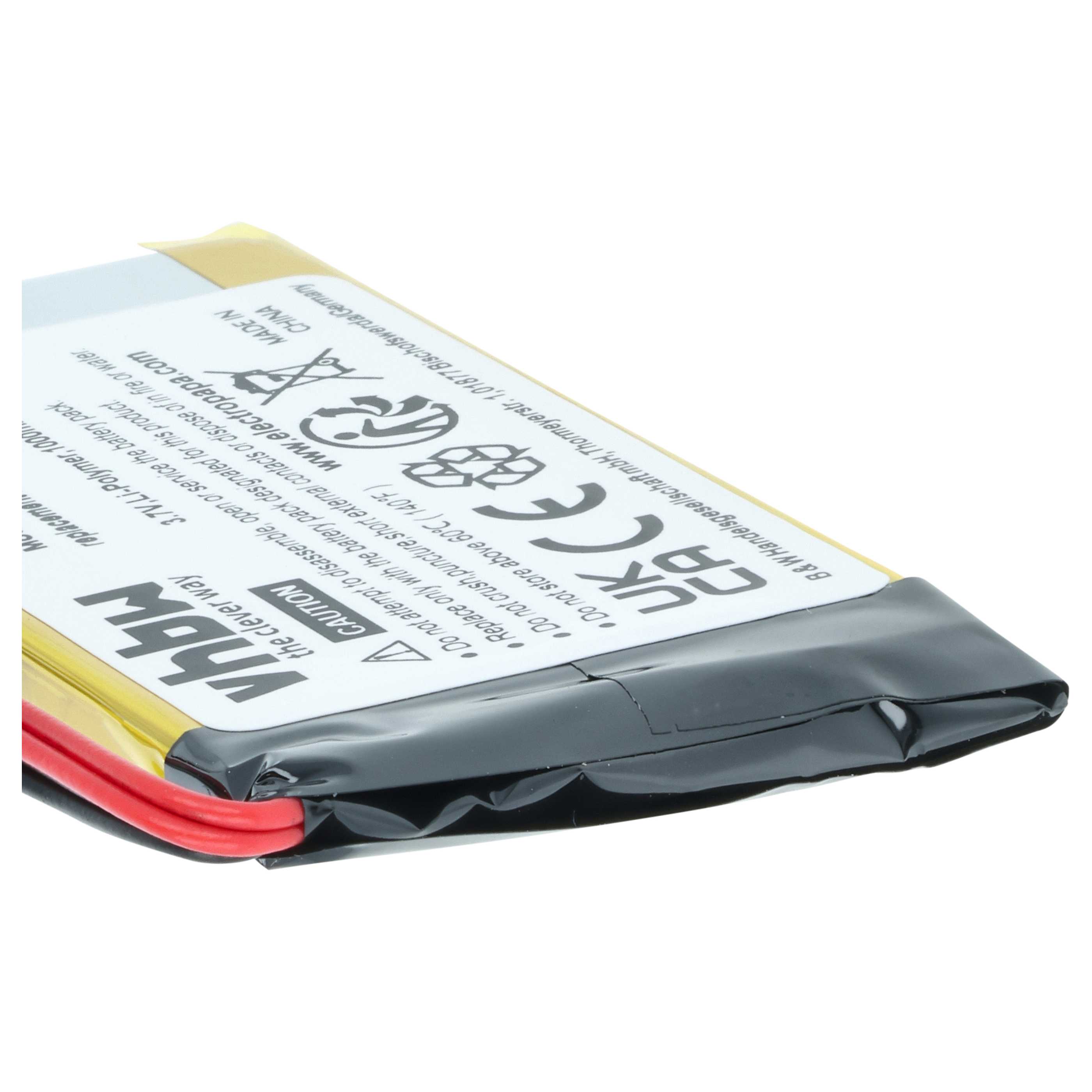 Remote Control Battery replaces Crestron LPPCZRST1S1P, TPMC-3X-BTP - 1000 mAh 3.7 V Li-polymer