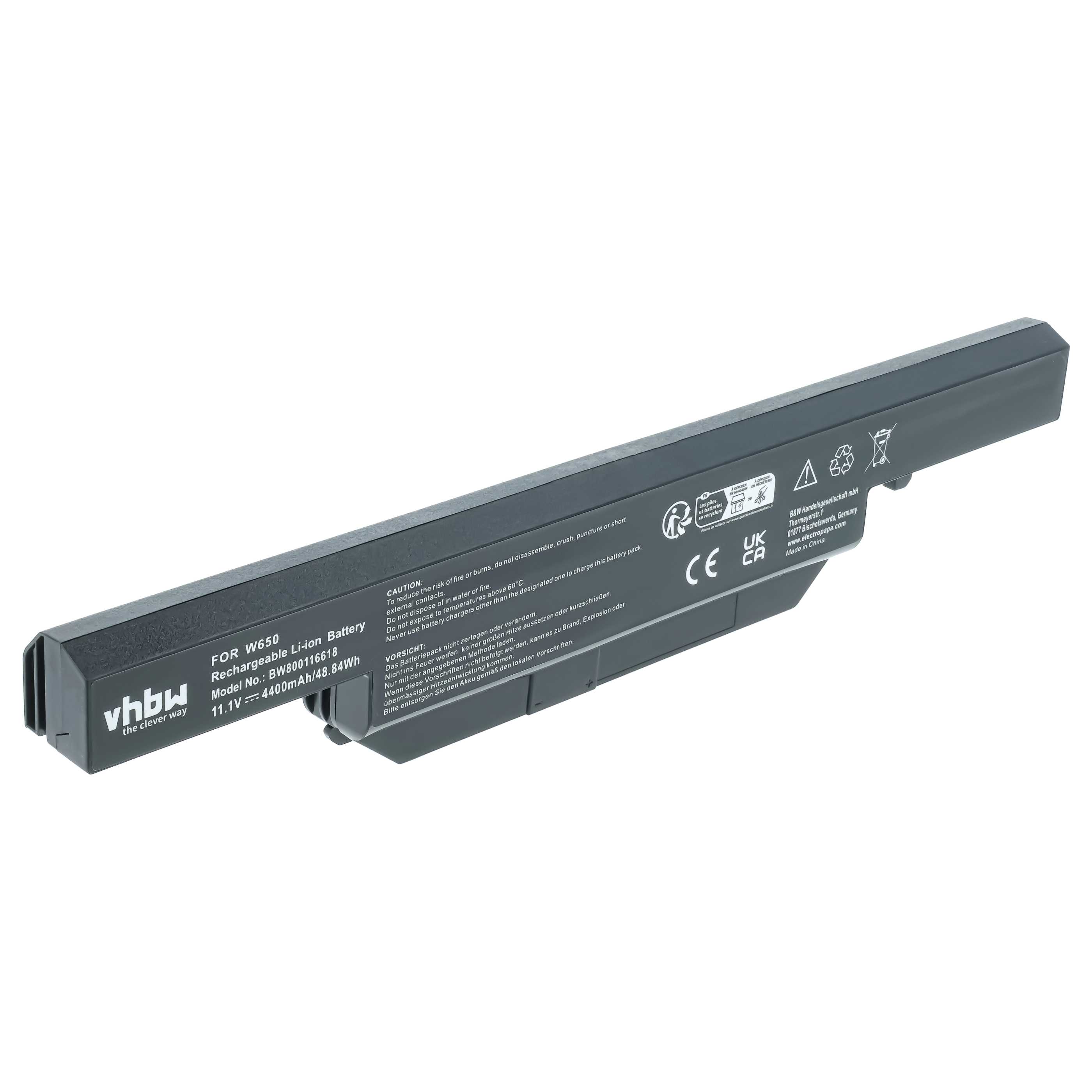 Akumulator do laptopa zamiennik Clevo 6-87-W650S-4D4A1, 6-87-W650S-4D4A - 4400 mAh 11,1 V Li-Ion, czarny