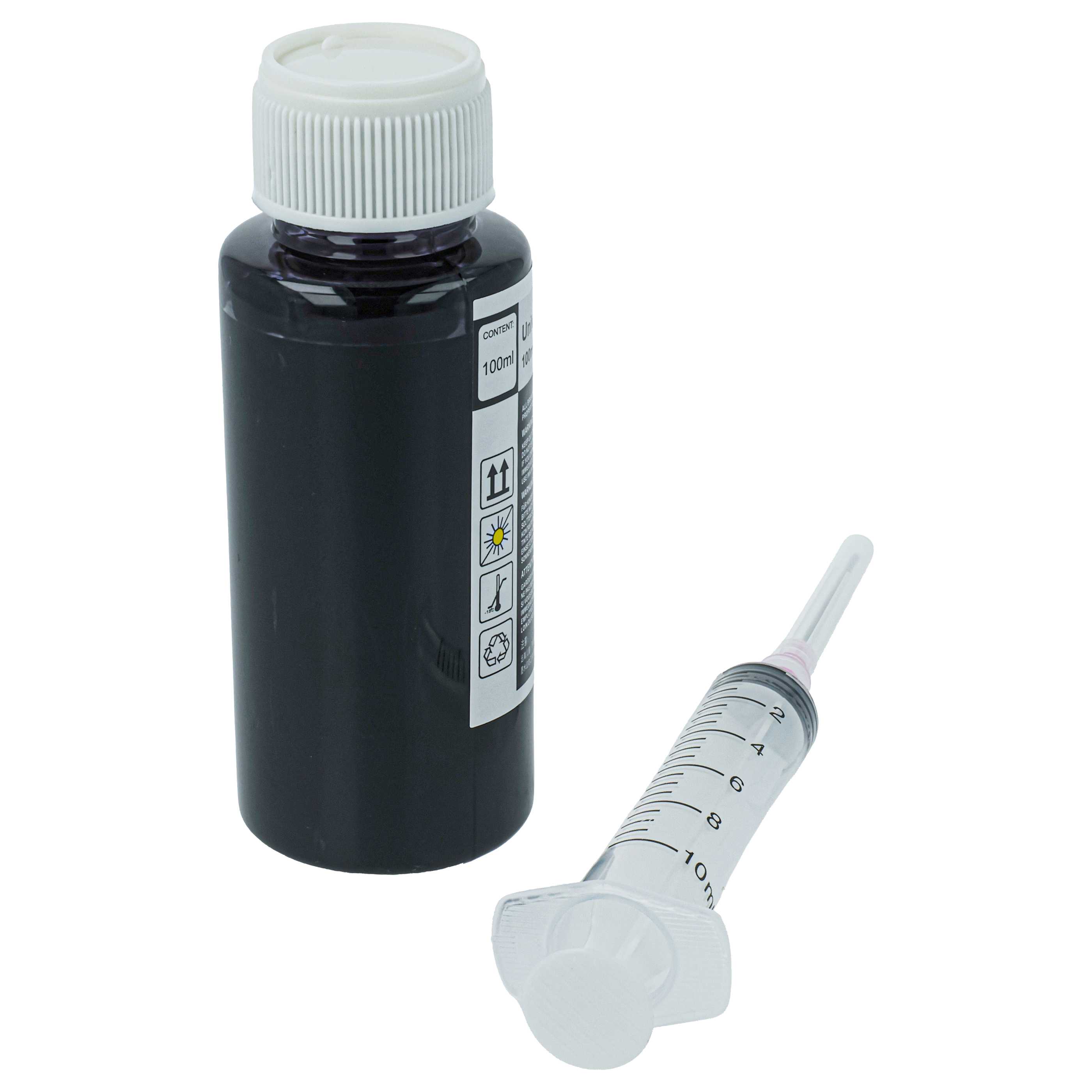 Refill Ink Black suitable for Epson, Brother, HP, Lexmark Printer etc., 100 ml