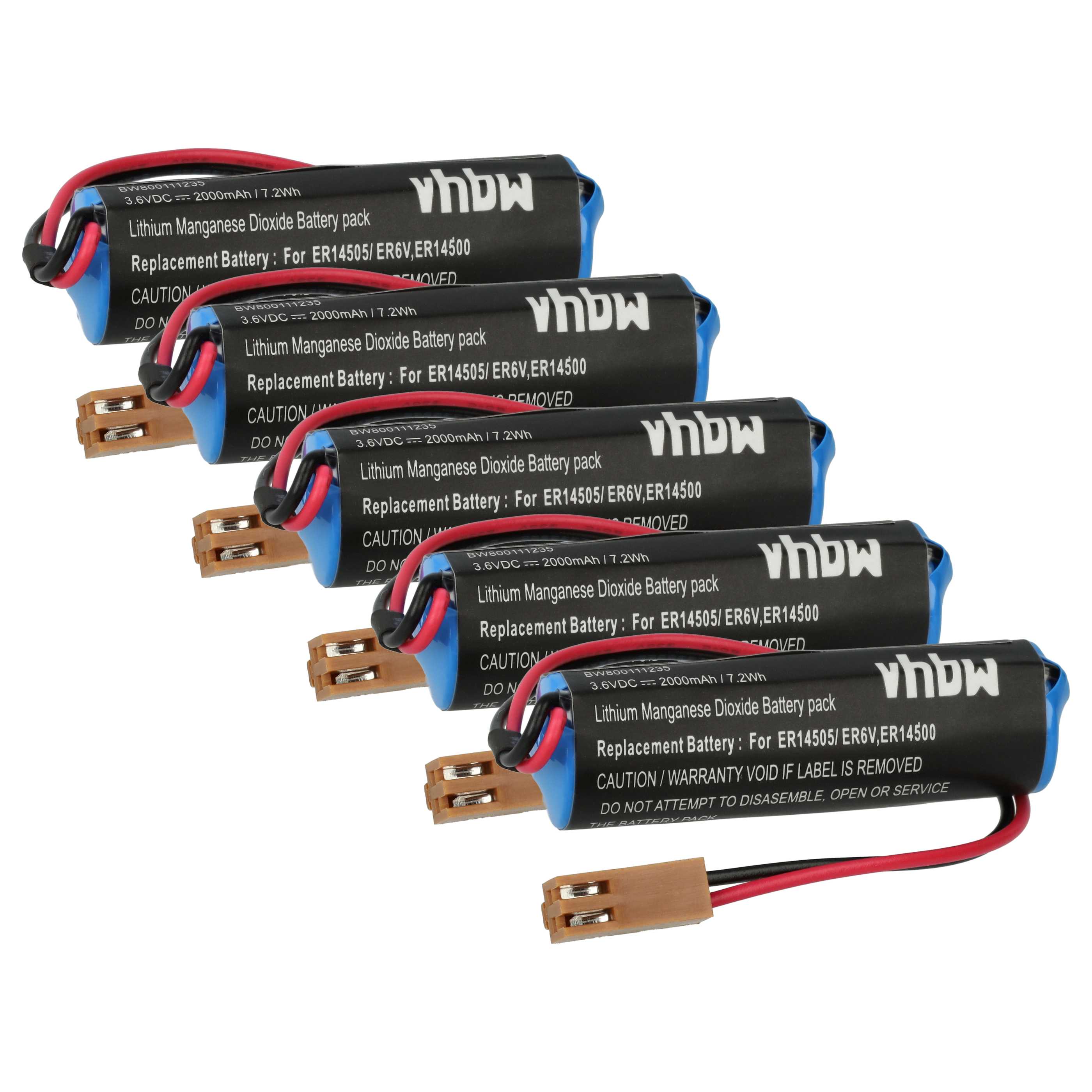 Pile (5 pcs.) remplace Toshiba ER6V, ER14500 outil de mesure Mitsubishi - 2000mAh 3,6V Li-MnO2