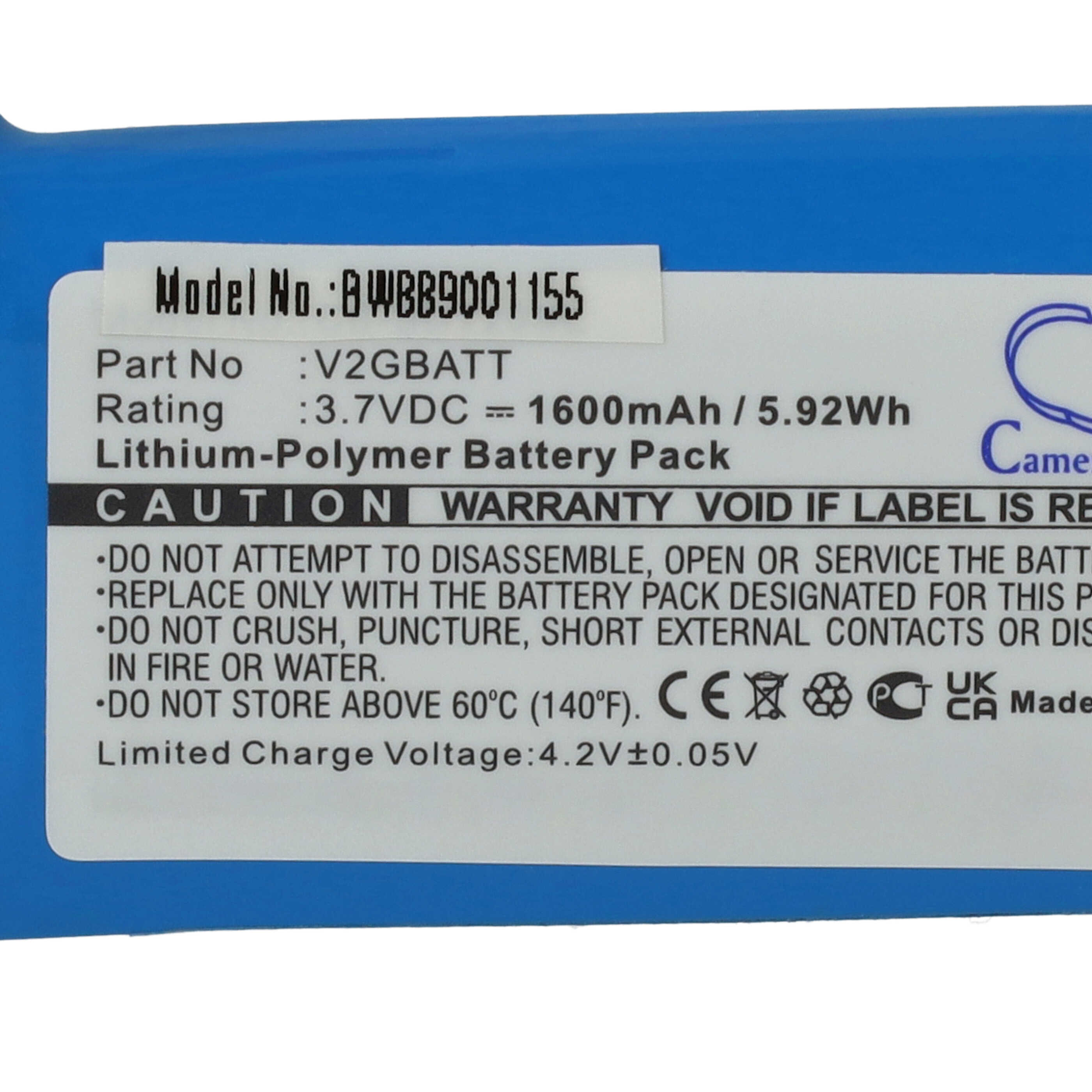 Hundehalsband-Akku als Ersatz für Sportdog V2GBATT - 1600mAh 3,7V Li-Polymer