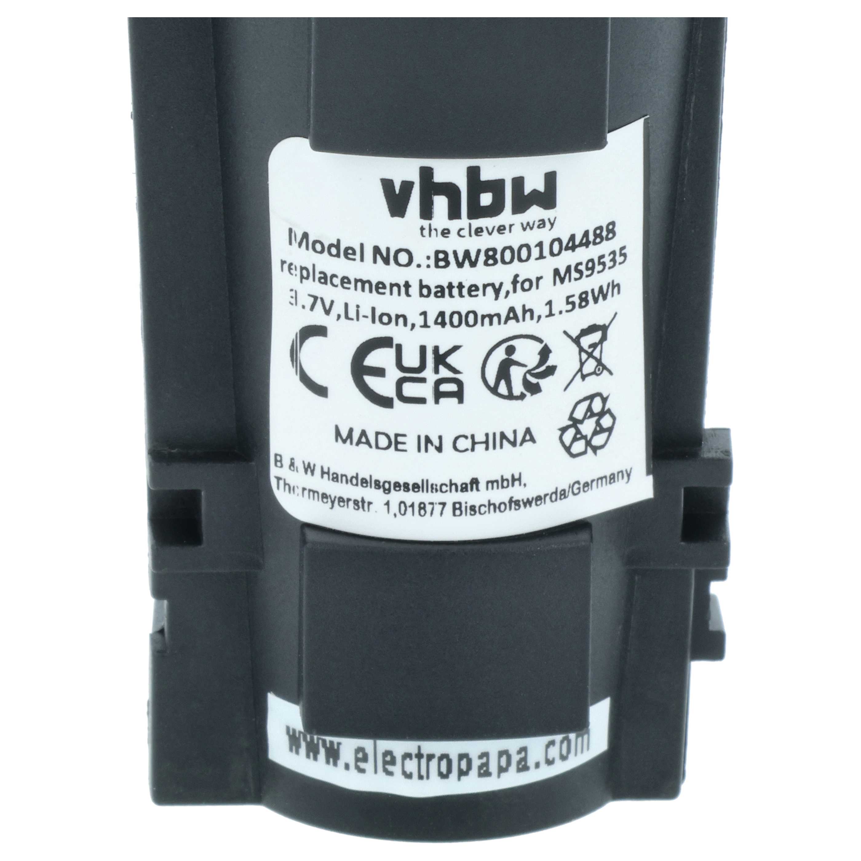 2x Batería reemplaza 46-00518, 00-06260A, 46-46870 para escáner código de barras (1400 mAh, 3,7 V, Li-Ion)