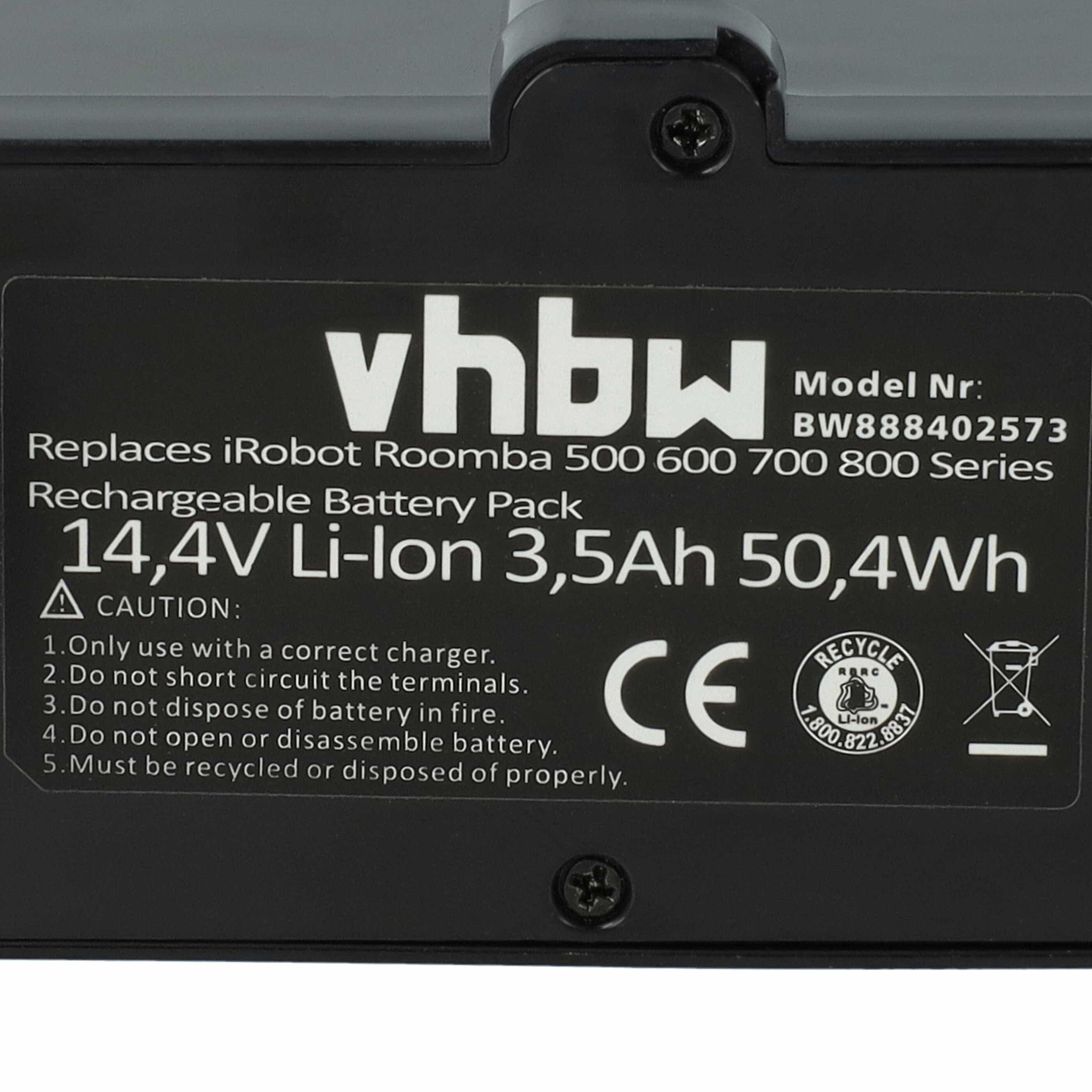 Batería reemplaza iRobot 2130LI, 1800LI, 4376392, 4374392 para aspiradora iRobot - 3500 mAh 14,4 V Li-Ion