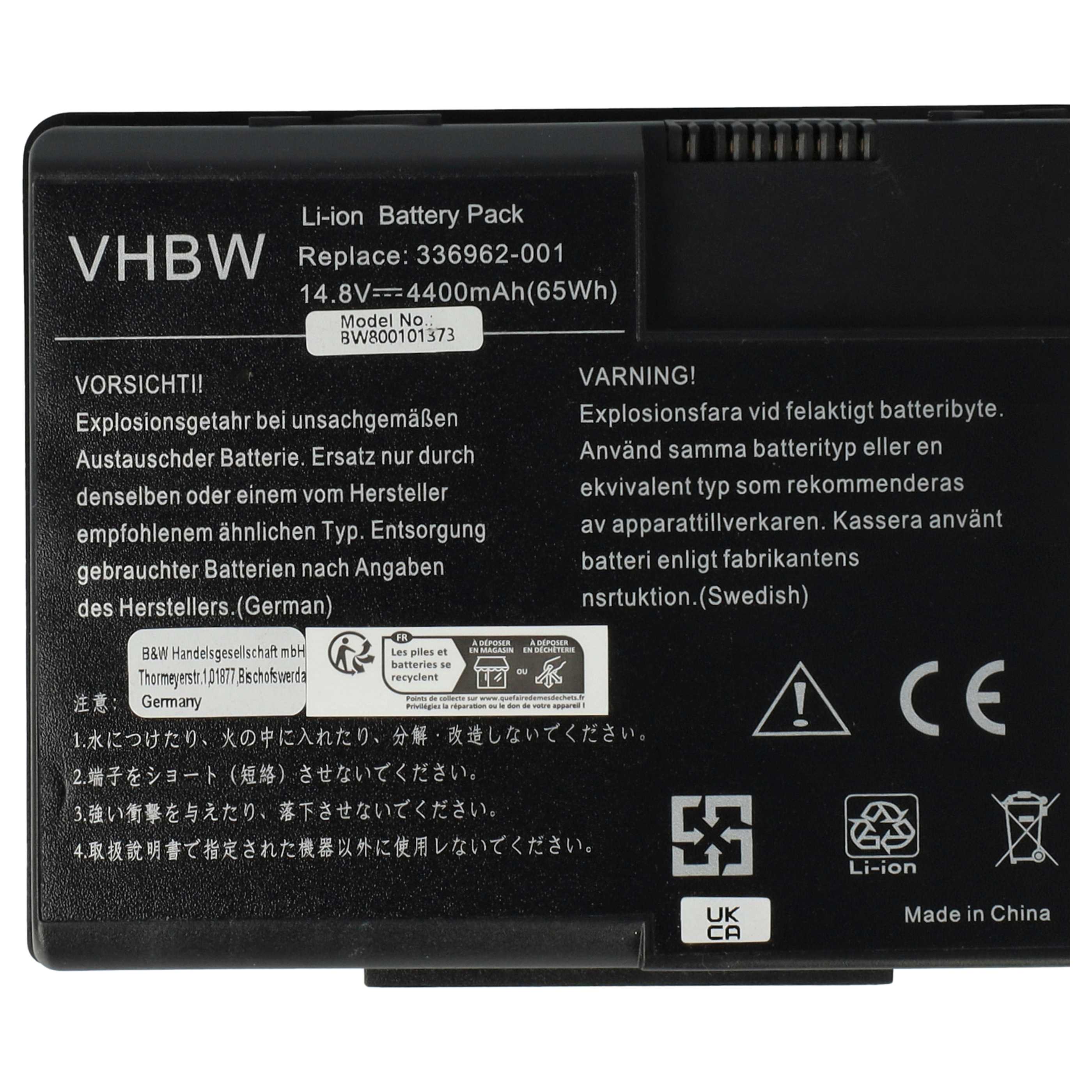 Akumulator do laptopa zamiennik HP 337607-002, 337607-001, 336962-001, PP2080 - 4400 mAh 14,8 V Li-Ion