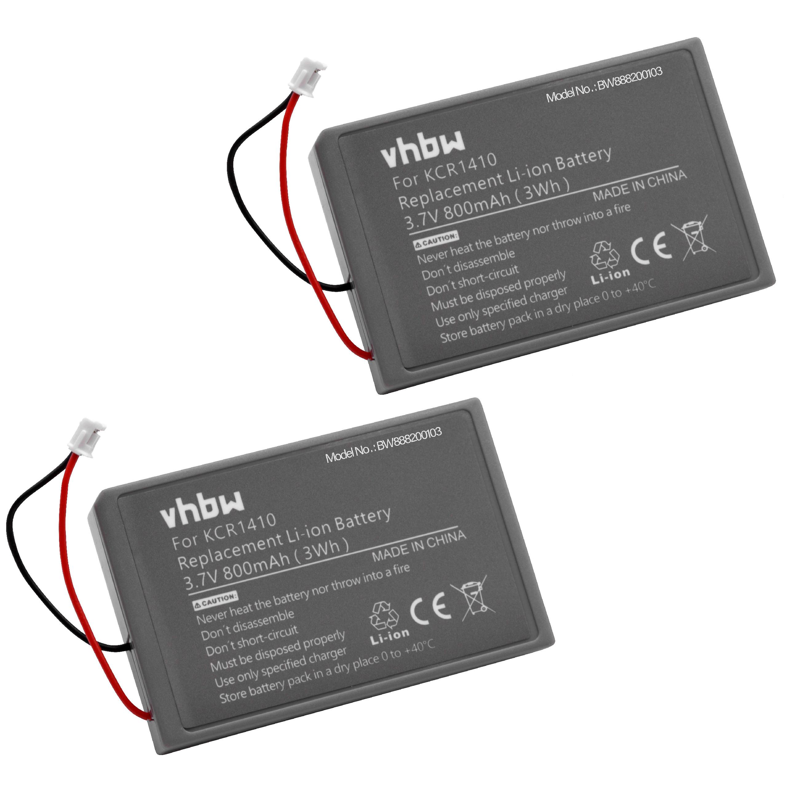 Batteries (2x pièces) remplace Sony Lip1522, KCR1410, CUH-ZCT2U, CUH-ZCT2 pour manette - 800mAh 3,7V Li-ion