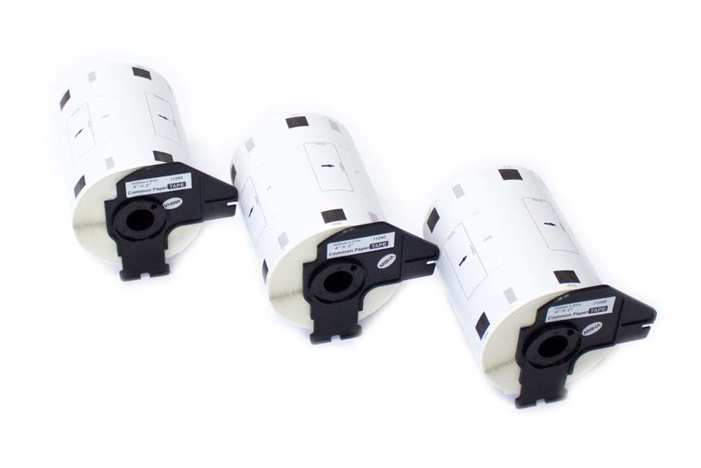 3x Label Roll replaces Brother DK-11240 Labeller - 102 mm x 51 mm + Holder