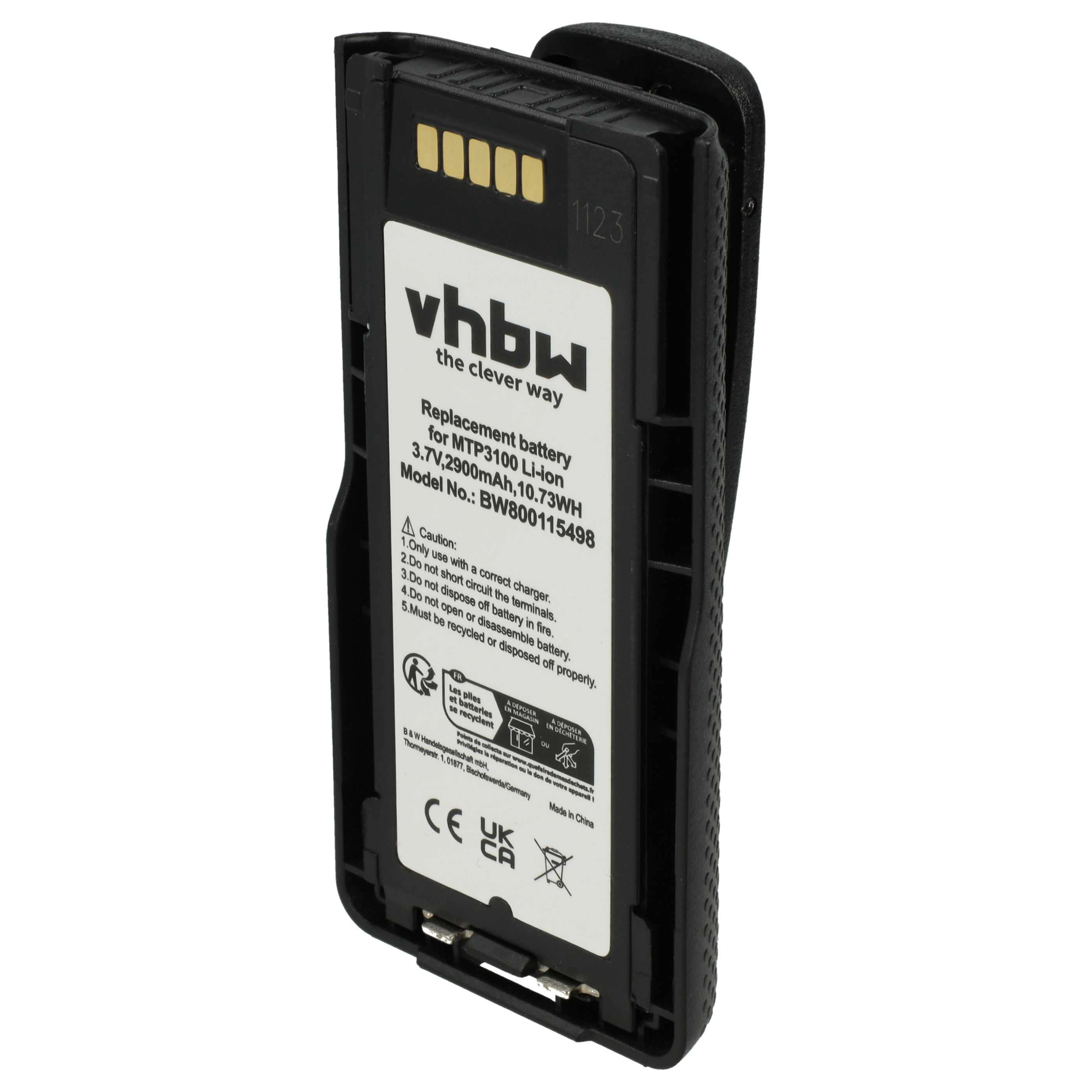 Radio 2x Battery replaces Motorola NNTN8020B, NNTN8020AC, NNTN8020A, NNTN8020 - 2900 mAh 3.7 V Li-Ion