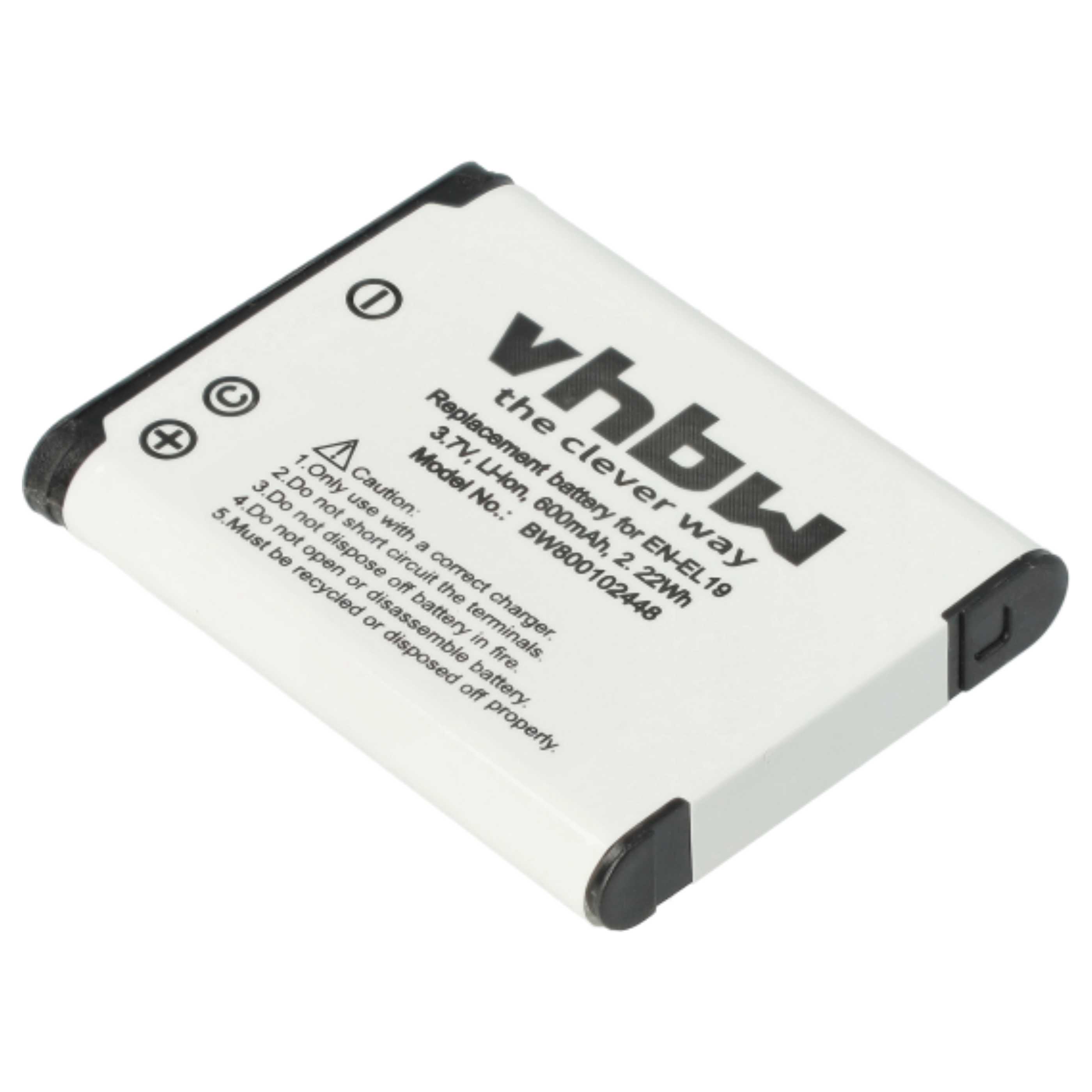 2x Battery Replacement for Nikon EN-EL19 - 600mAh, 3.7V, Li-Ion
