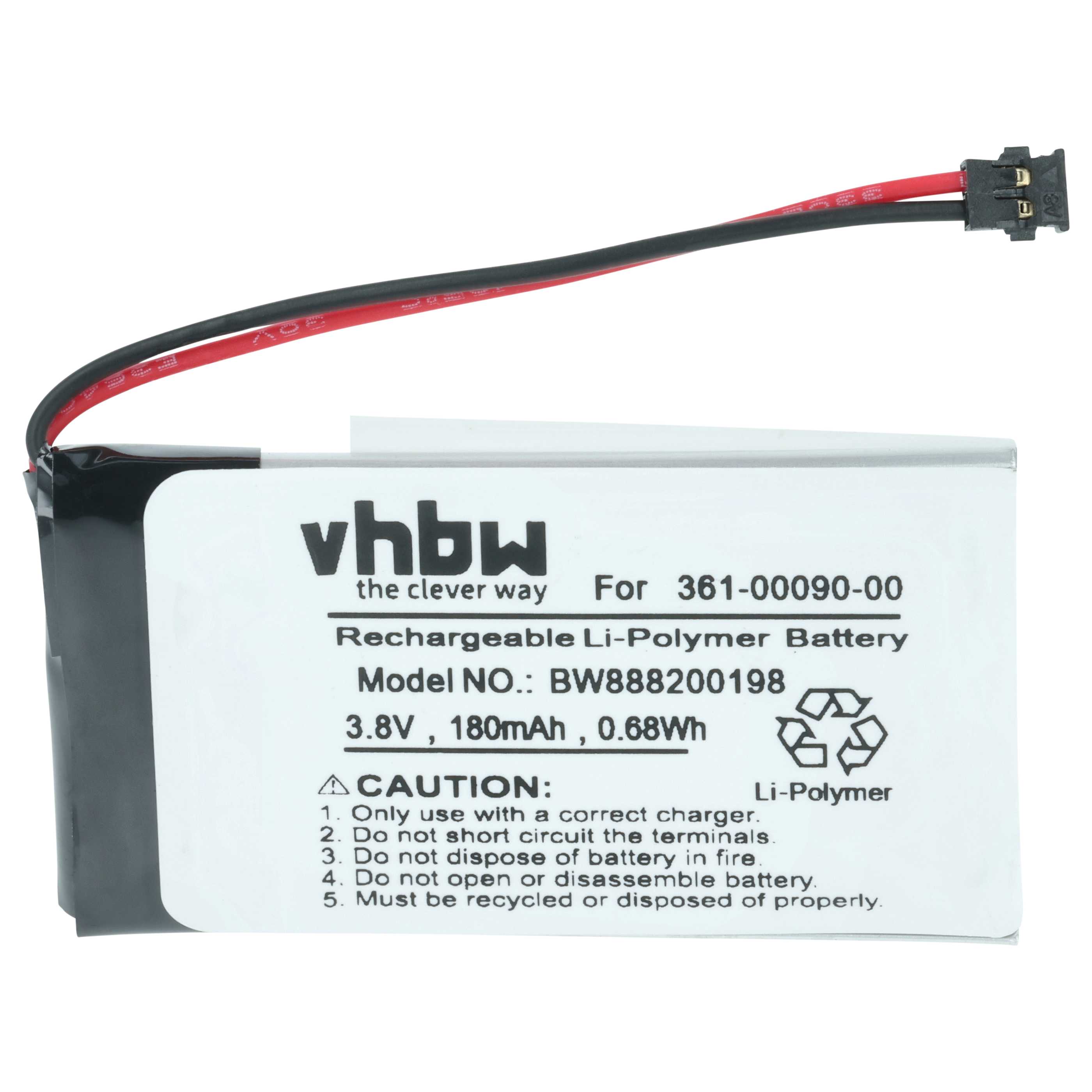 Smartwatch Battery replaces Garmin 361-00090-00 - 180 mAh 3.7 V Li-polymer