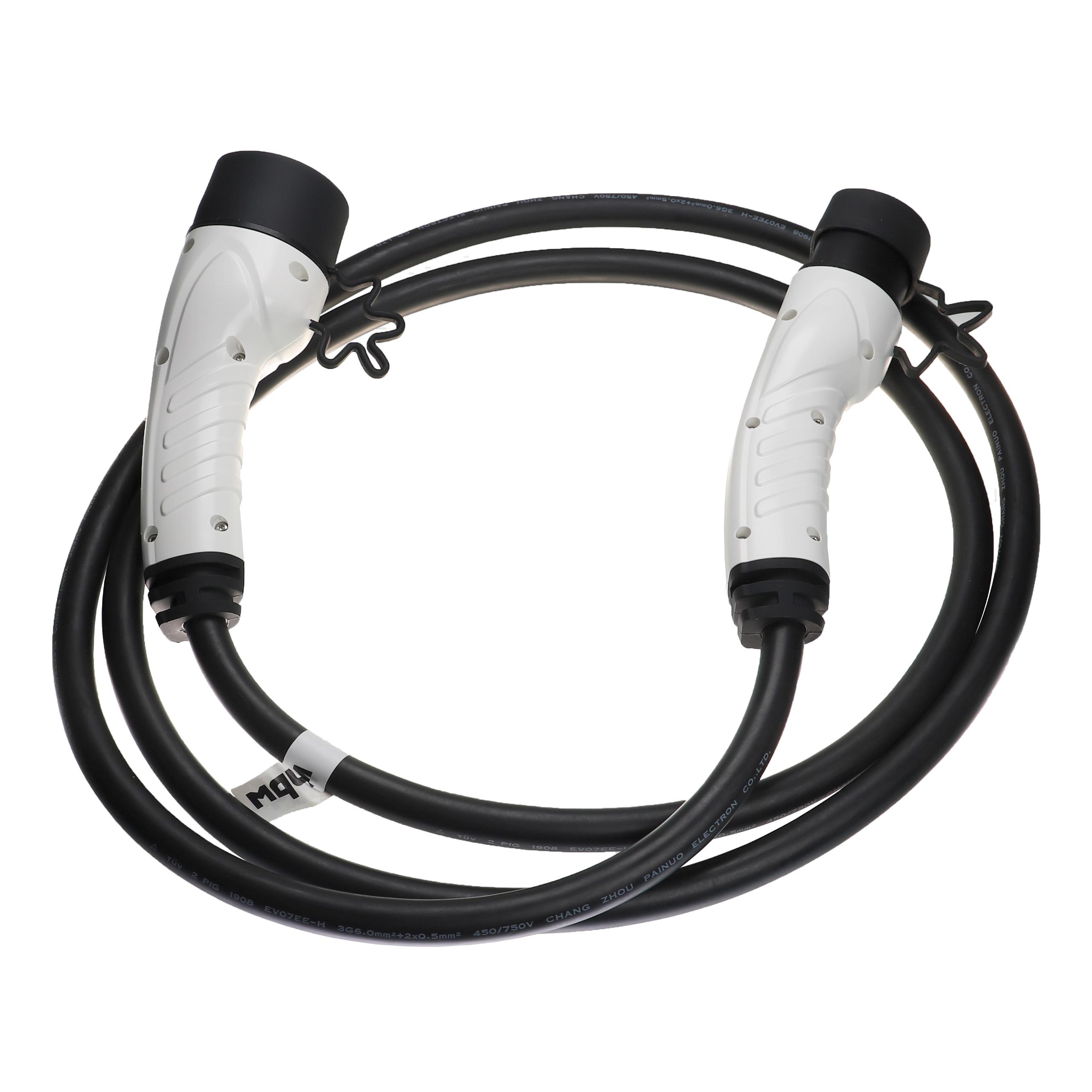 Charging Cable for Electric Car, Plug-In Hybrid - Type 2 to Type 2 Cable, Single-Phase, 32 A, 7 kW, 3 m