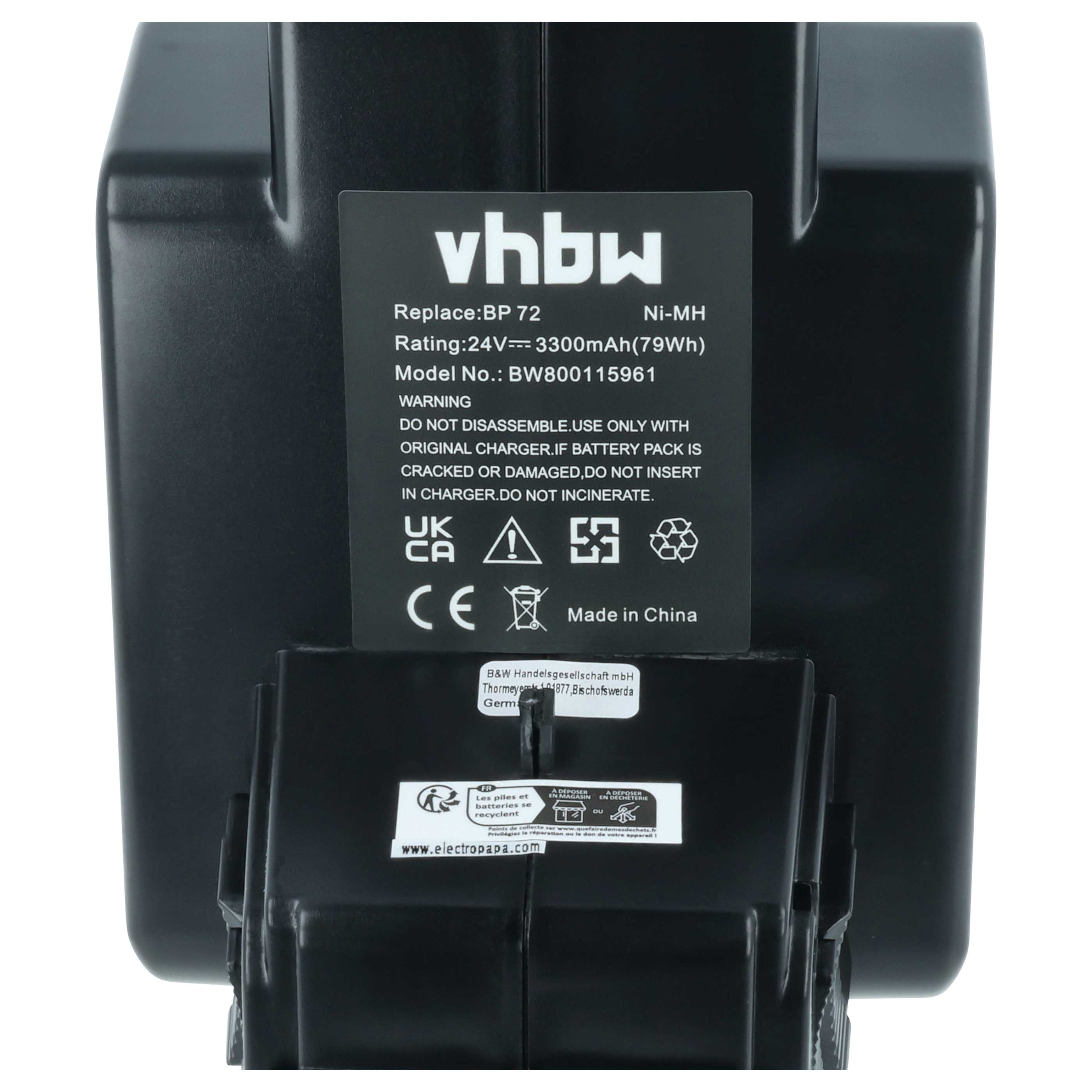 Battery replaces Hilti BP72, BP60, 331530, BP40 Electric Power Tool - 3300 mAh, 24 V, NiMH
