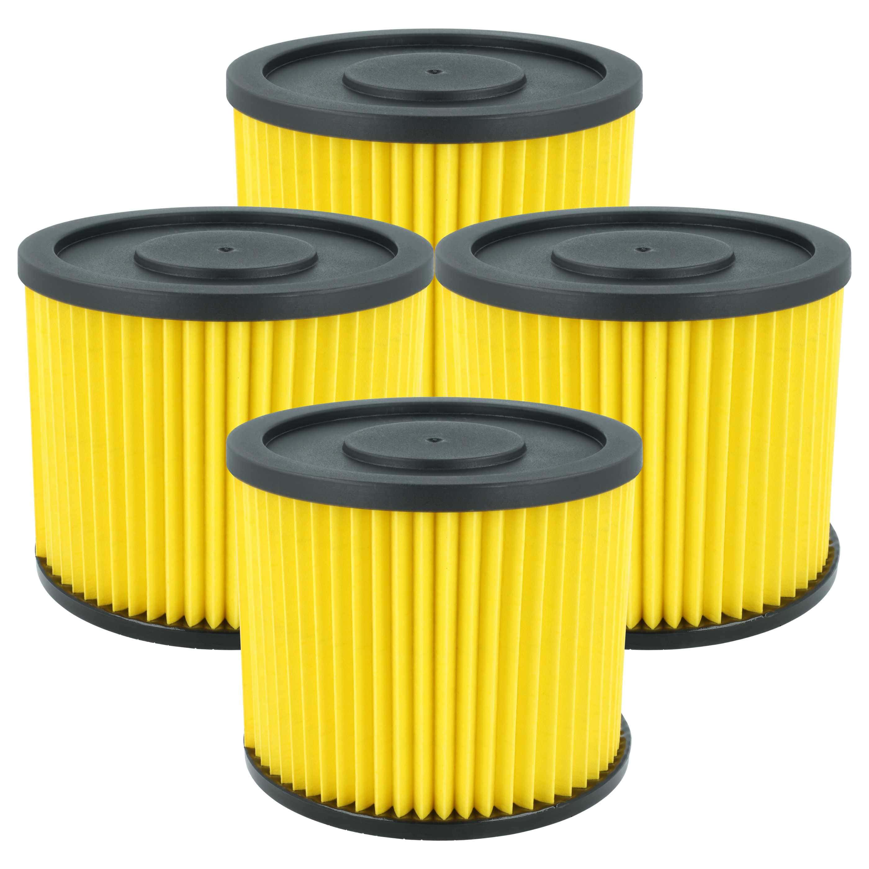 4x Filtercartridge filter replaces Einhell 23.511.10, 2351110 for Basic Vacuum Cleaner, yellow