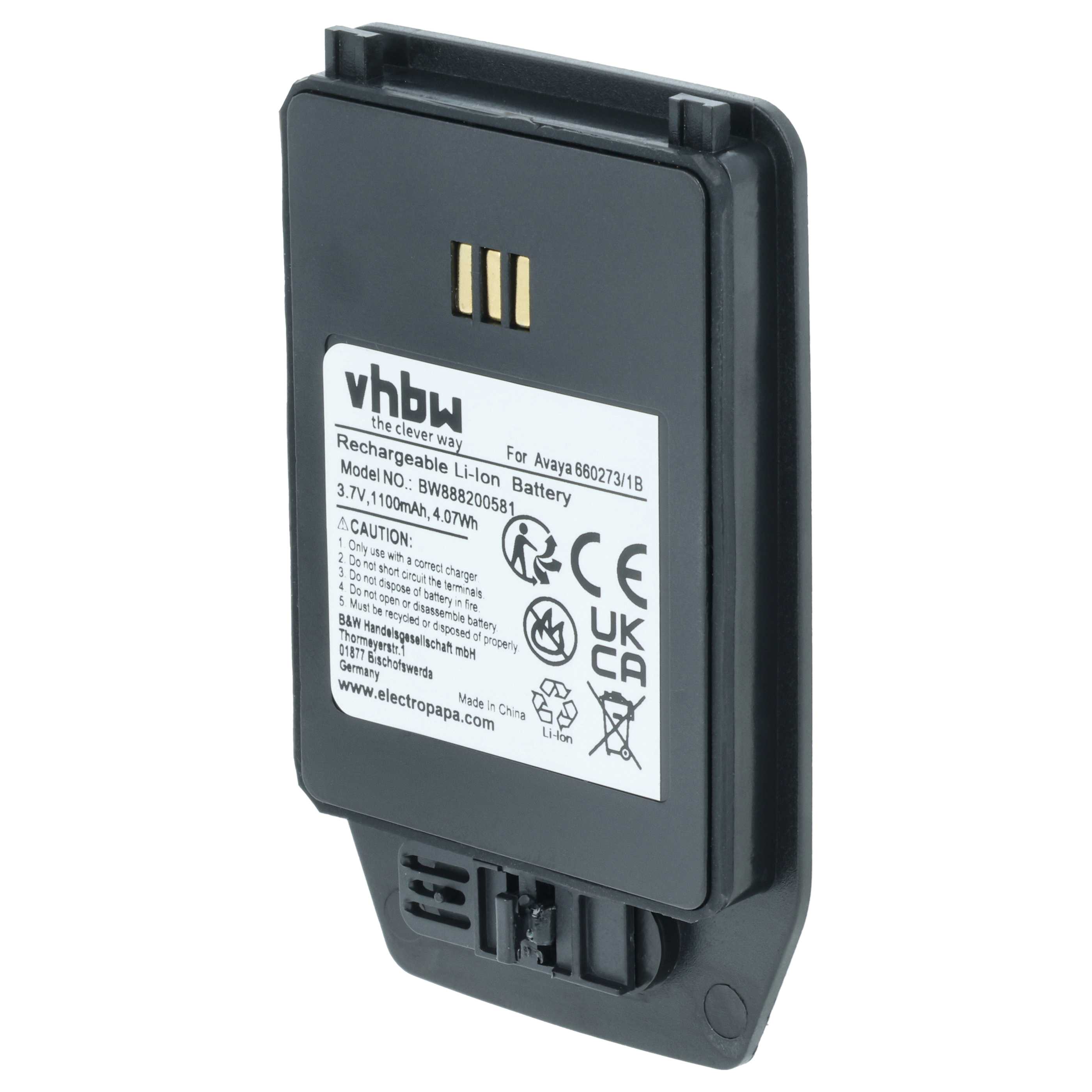 Akumulator do telefonu smartfona zamiennik Ascom 1220187, 660273/1B - 1100 mAh 3,7 V Li-Ion