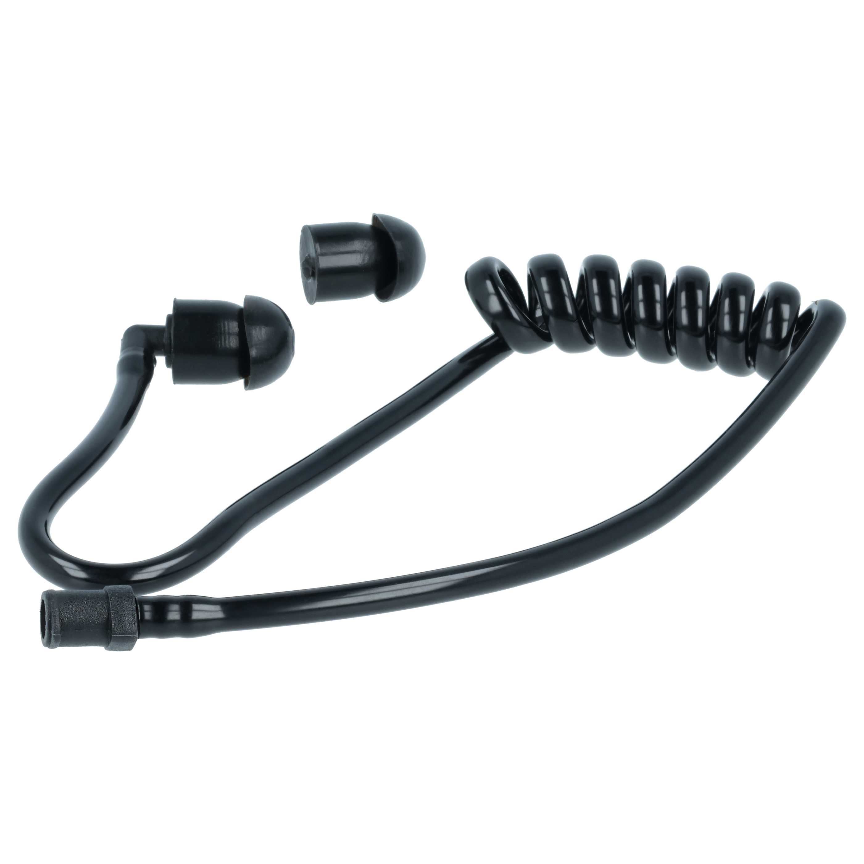 Sound Tube suitable for Headset - Incl. 2x ear plug, Black, Transparent
