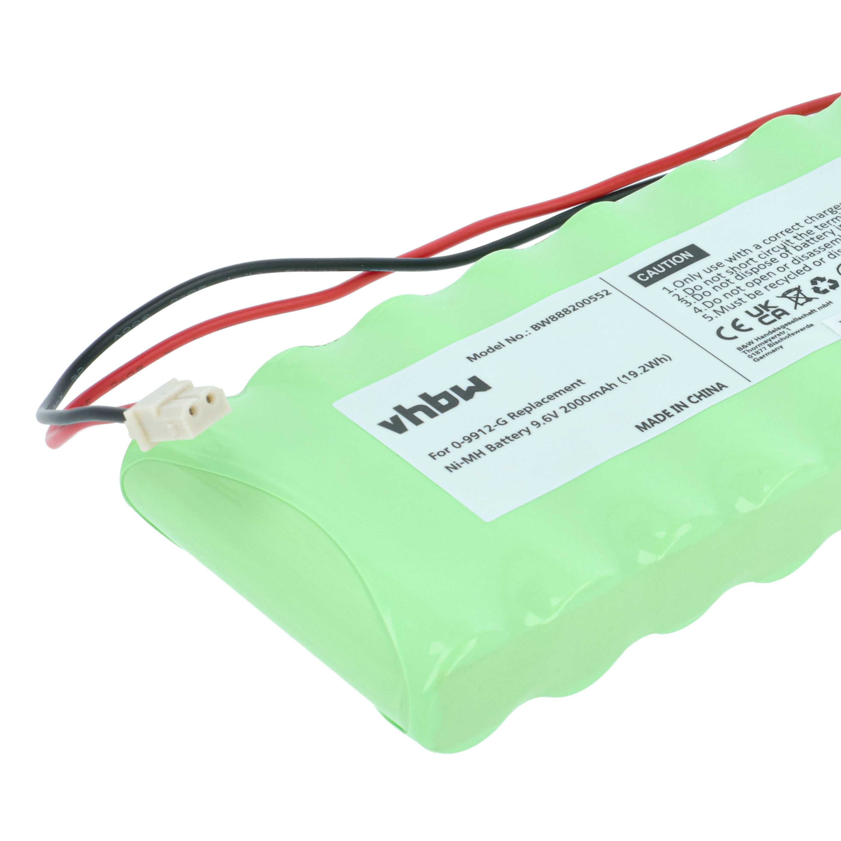 Batterie remplace Visonic 0-9912-G, 100729, 103-300672 pour centrale d'alarme Visonic - 2000mAh 9,6V NiMH
