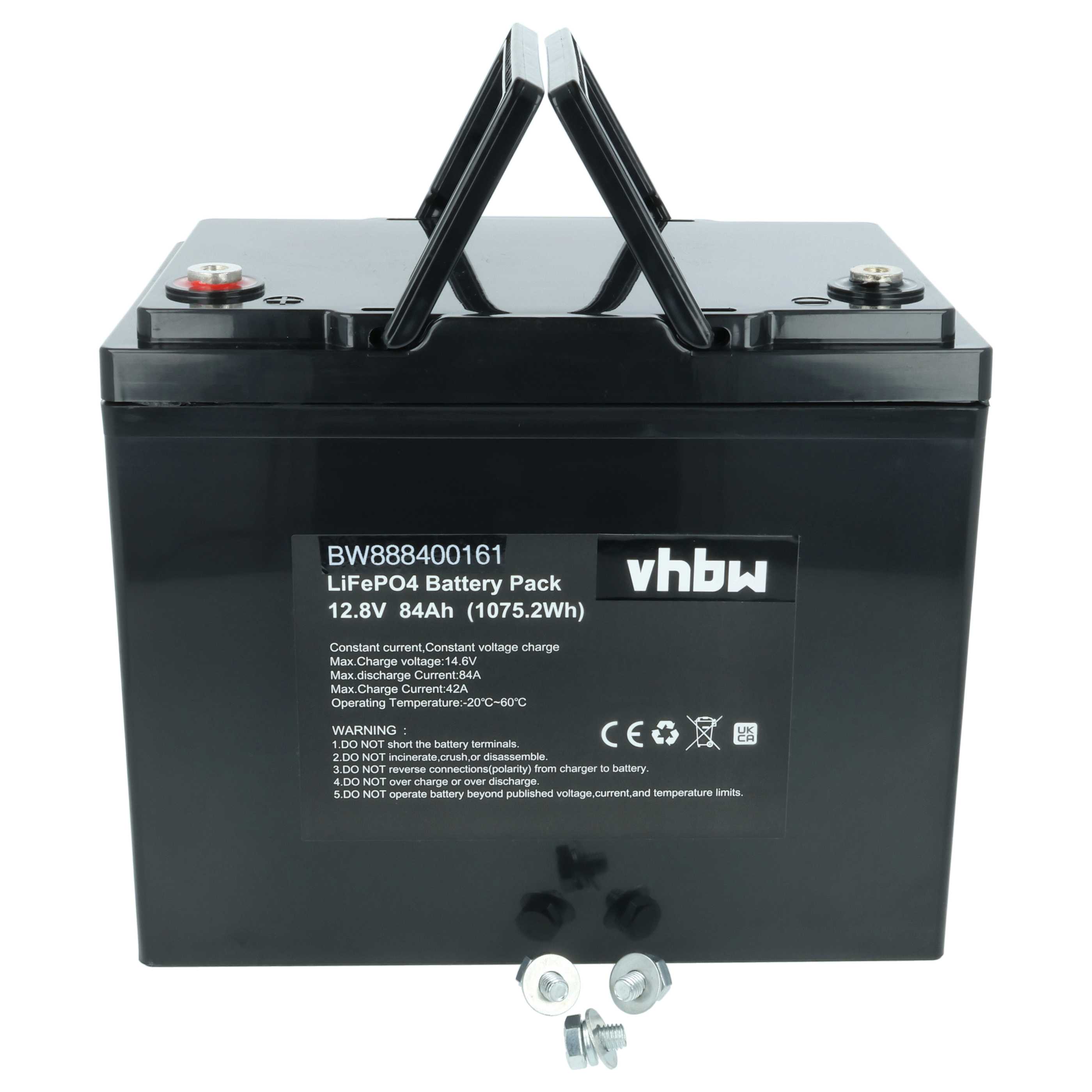 Batteria per camper, barca, camping, roulotte, impianto solare - 84Ah 12,8V LiFePO4