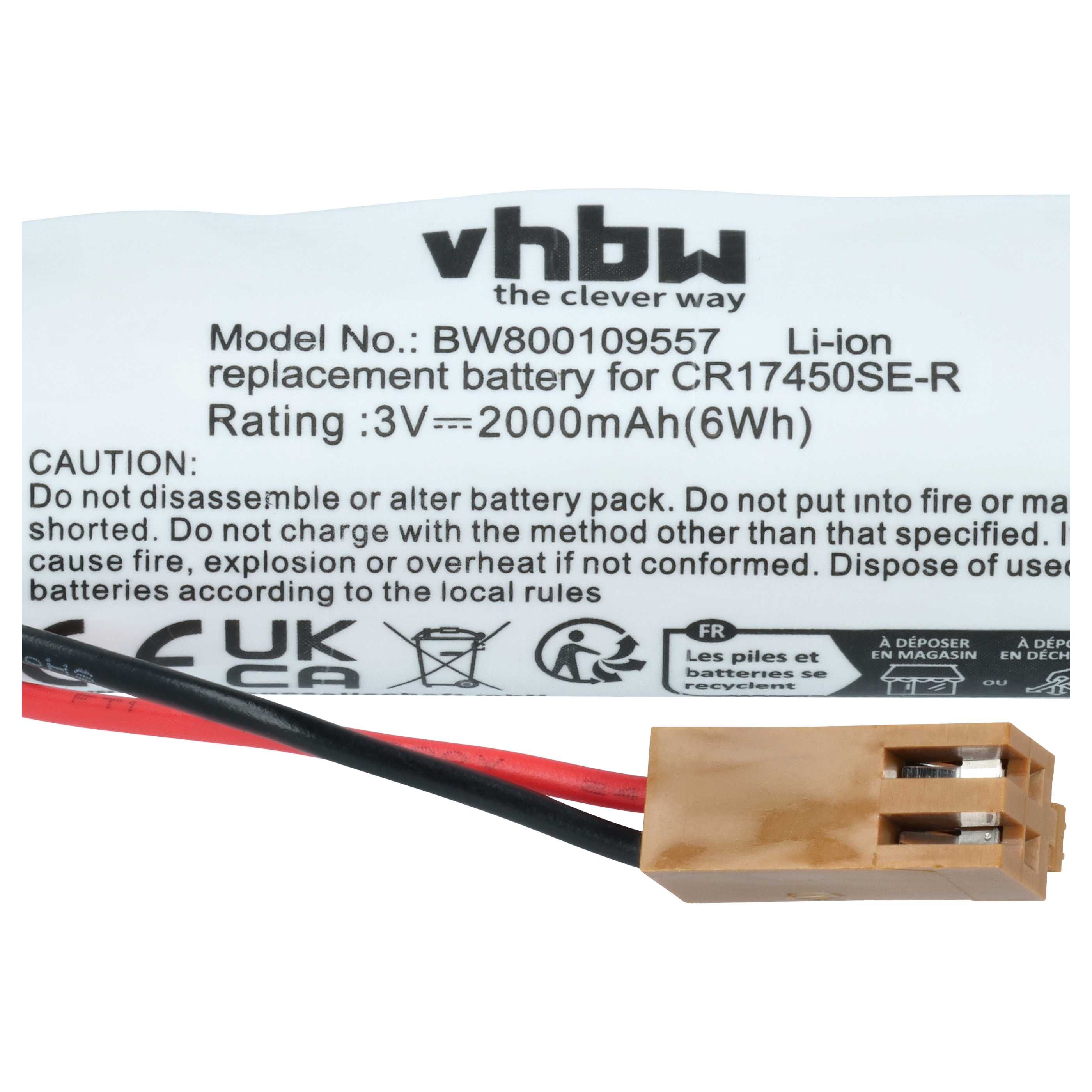 Industrial Controller 5x Battery replaces A02B0200K102, A02B-0200-K102, CR17450ER-CX - 2000mAh 3V Li-Ion