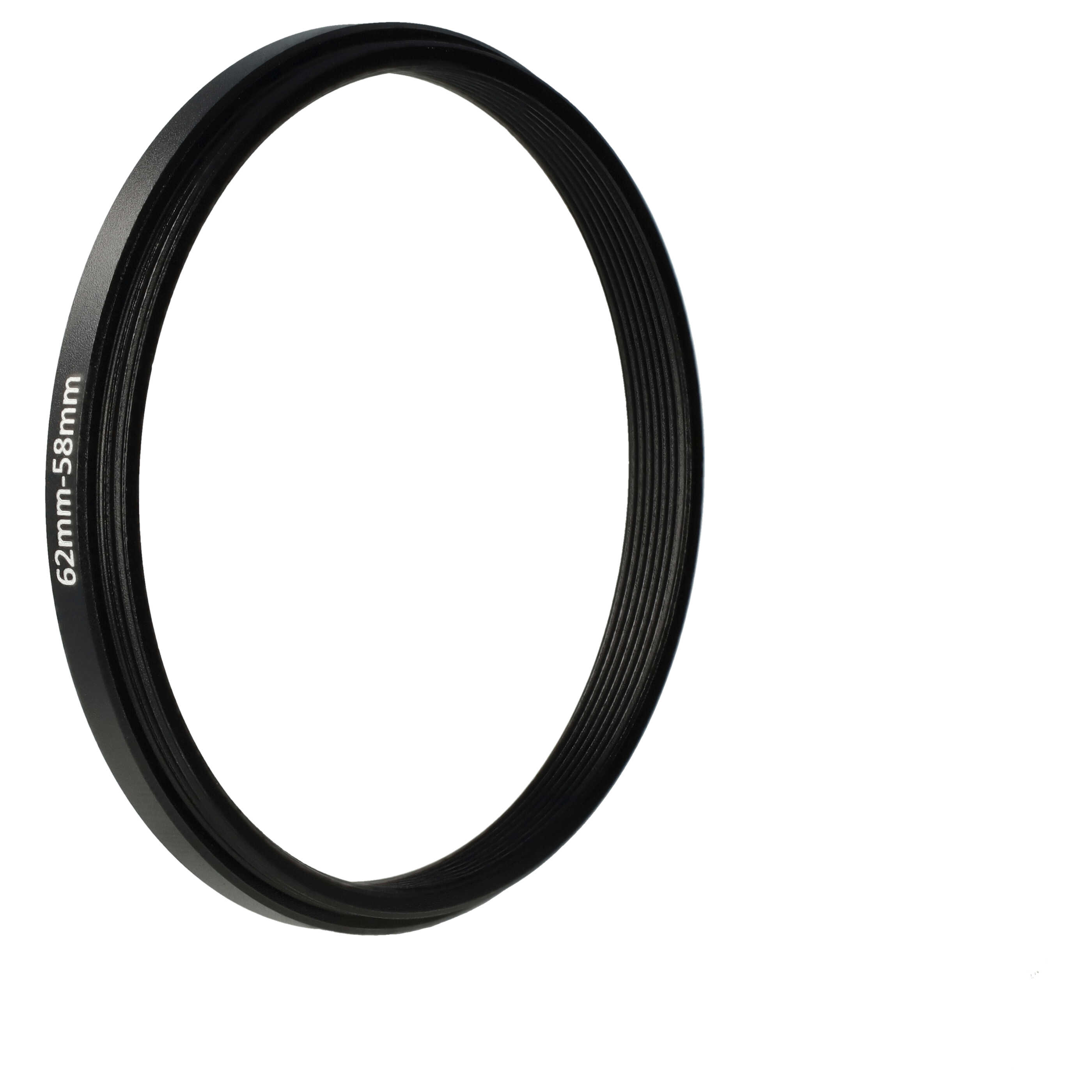 Step-Down Ring Adapter from 62 mm to 58 mm suitable for Camera Lens - Filter Adapter, metal