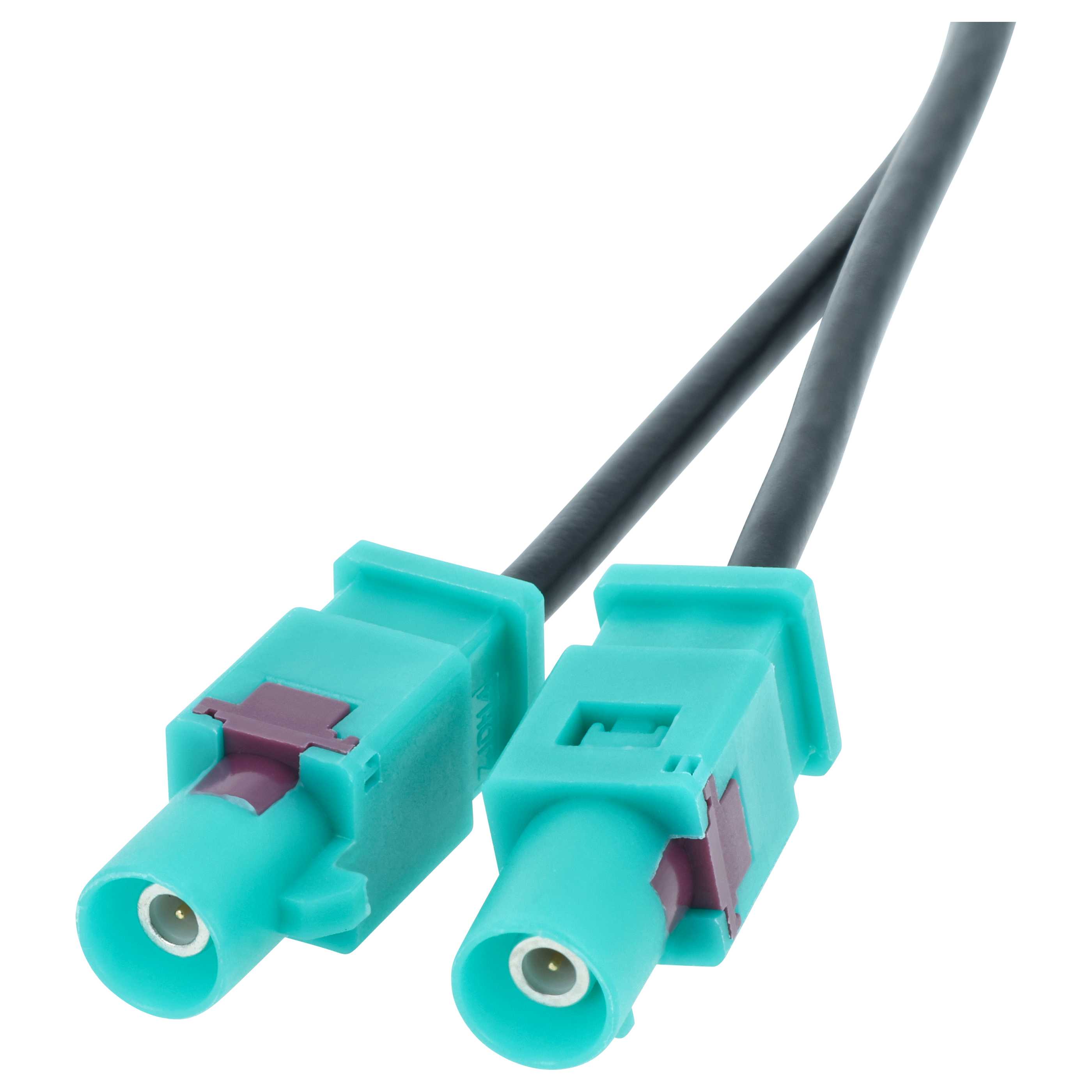 Antennenverstärker DIN (m) auf Doppel-Fakra (m) für Audi, Seat, VW Fahrzeuge - Für Phantomeinspeisung, 35 cm