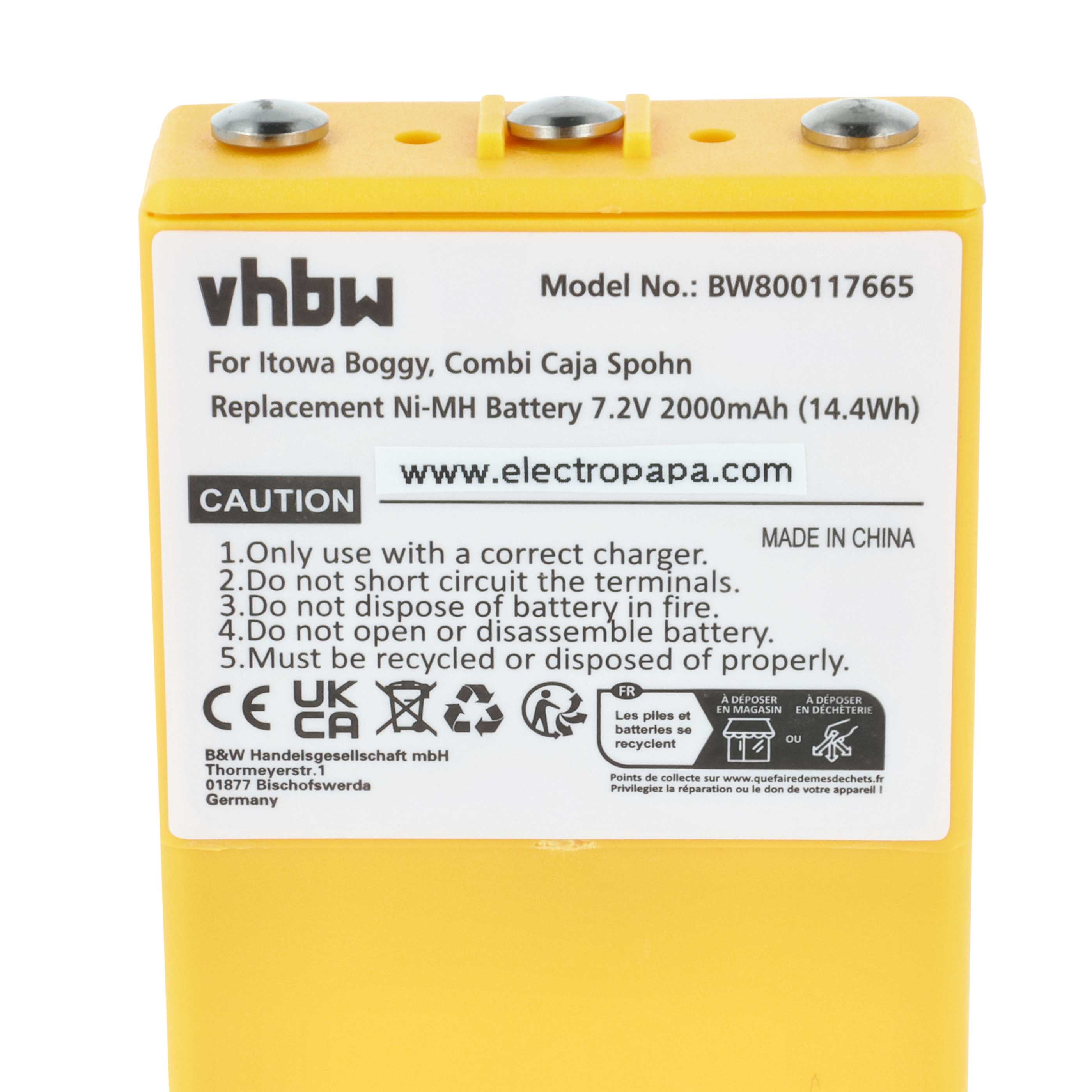 Batería (5 ud) reemplaza Itowa 26.105, BT7216MH, BT7216 sistema control - 2000mAh 7,2V NiMH