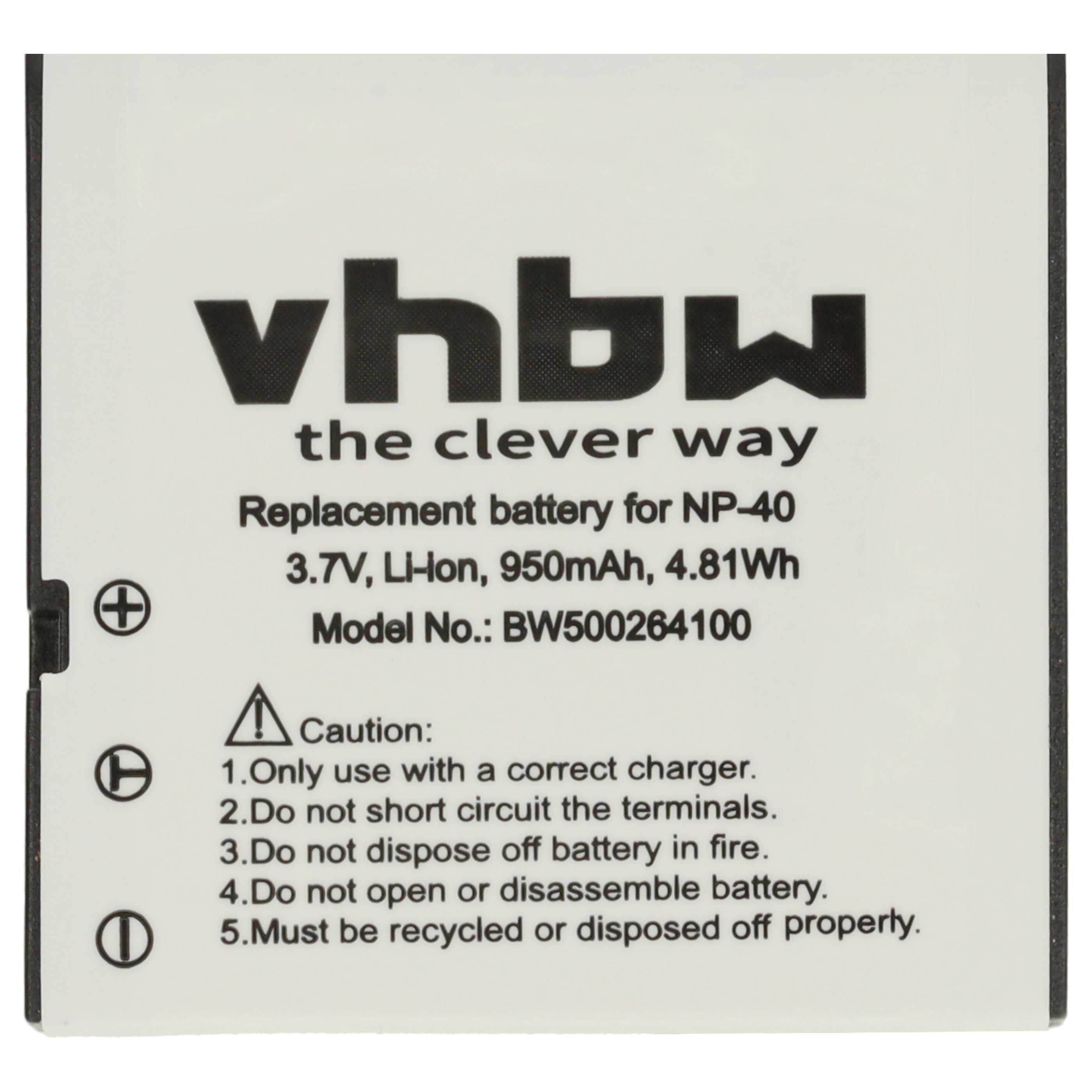 Battery replaces BenQ NP-40DBA, NP-40, NP-40DCA - 950mAh, 3.6V, Li-Ion