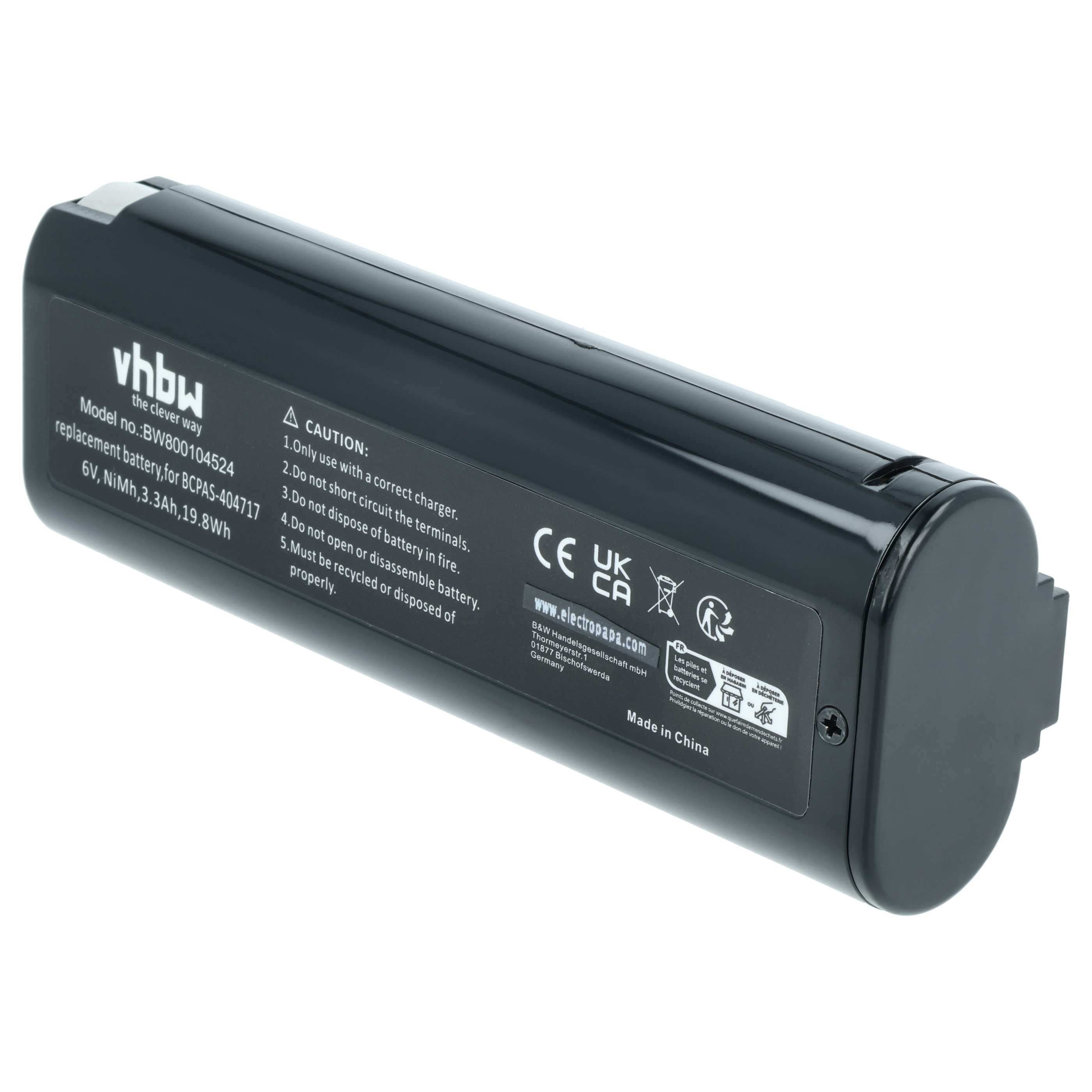 Battery replaces Paslode 900421, 900400, 900420, 404400, 404717 Electric Power Tool - 3300 mAh, 6 V, NiMH