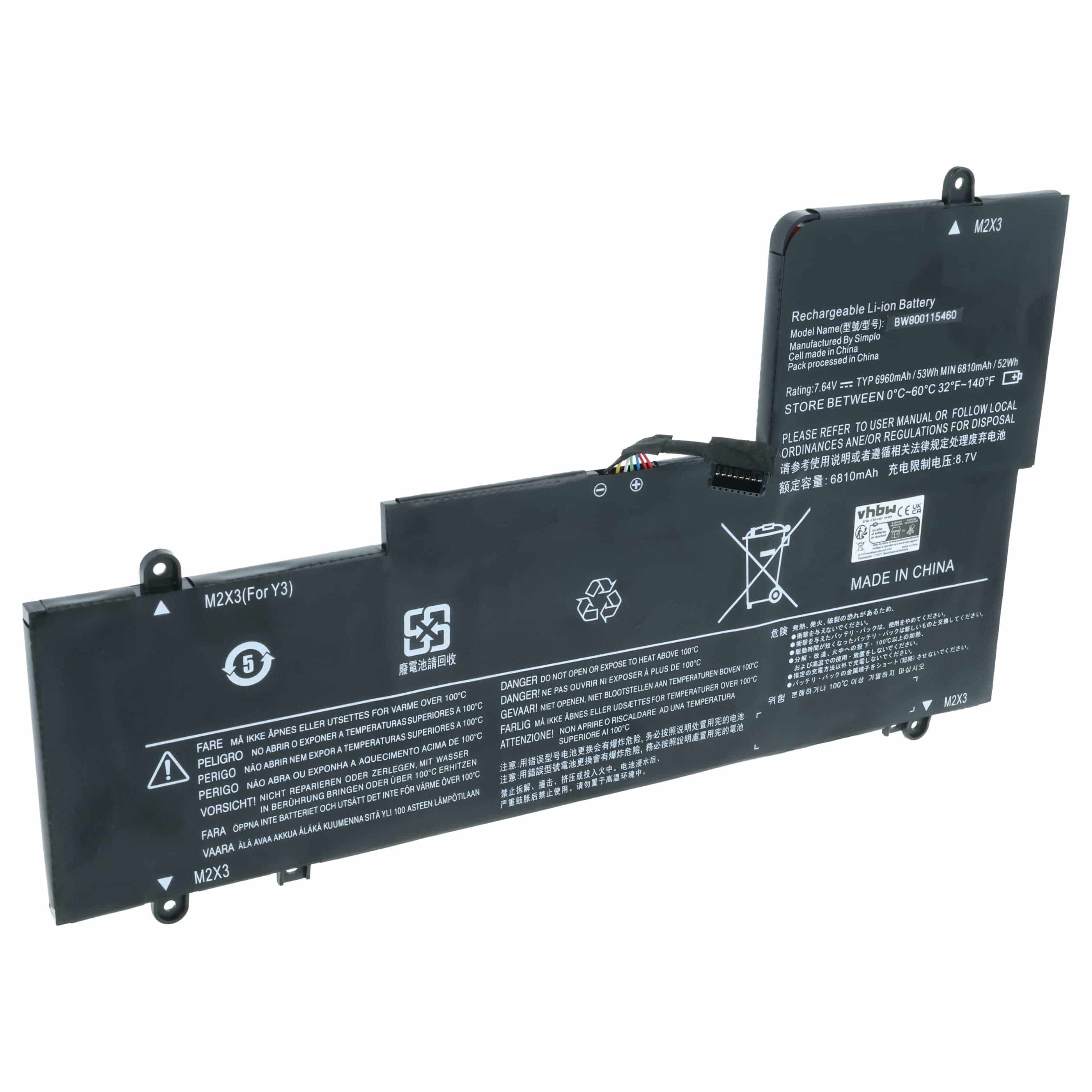 Akumulator do laptopa zamiennik Lenovo 5B10K90802, L15M4PC2, L15L4PC2, 5B10K90778 - 6960 mAh 7,64 V LiPo