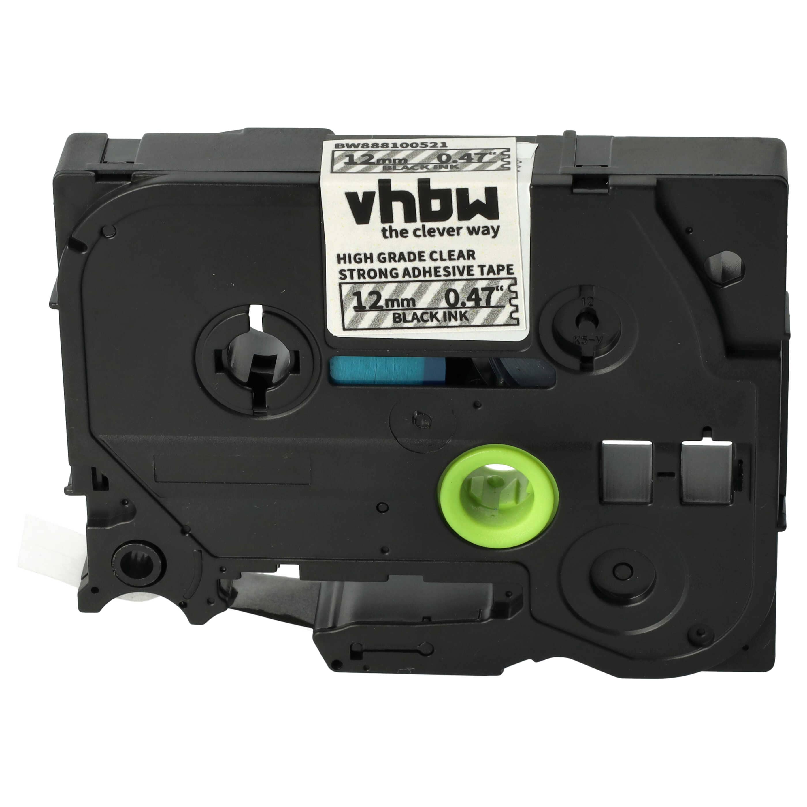 Cassetta nastro sostituisce Brother AHe-S131, HGES131 per etichettatrice Brother 12mm nero su trasparente