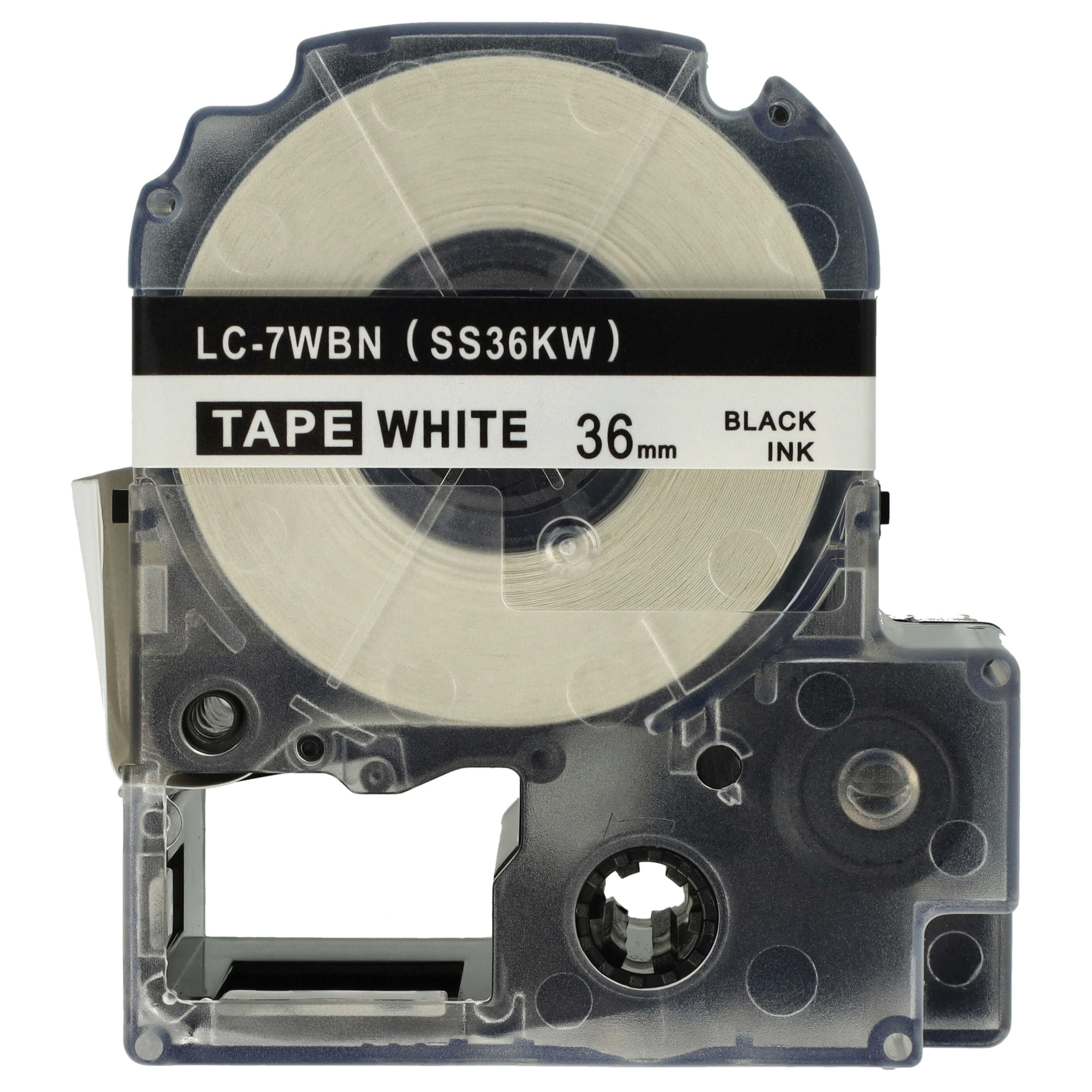 Cassette à ruban remplace Epson LC-7WBN - 36mm lettrage Noir ruban Blanc