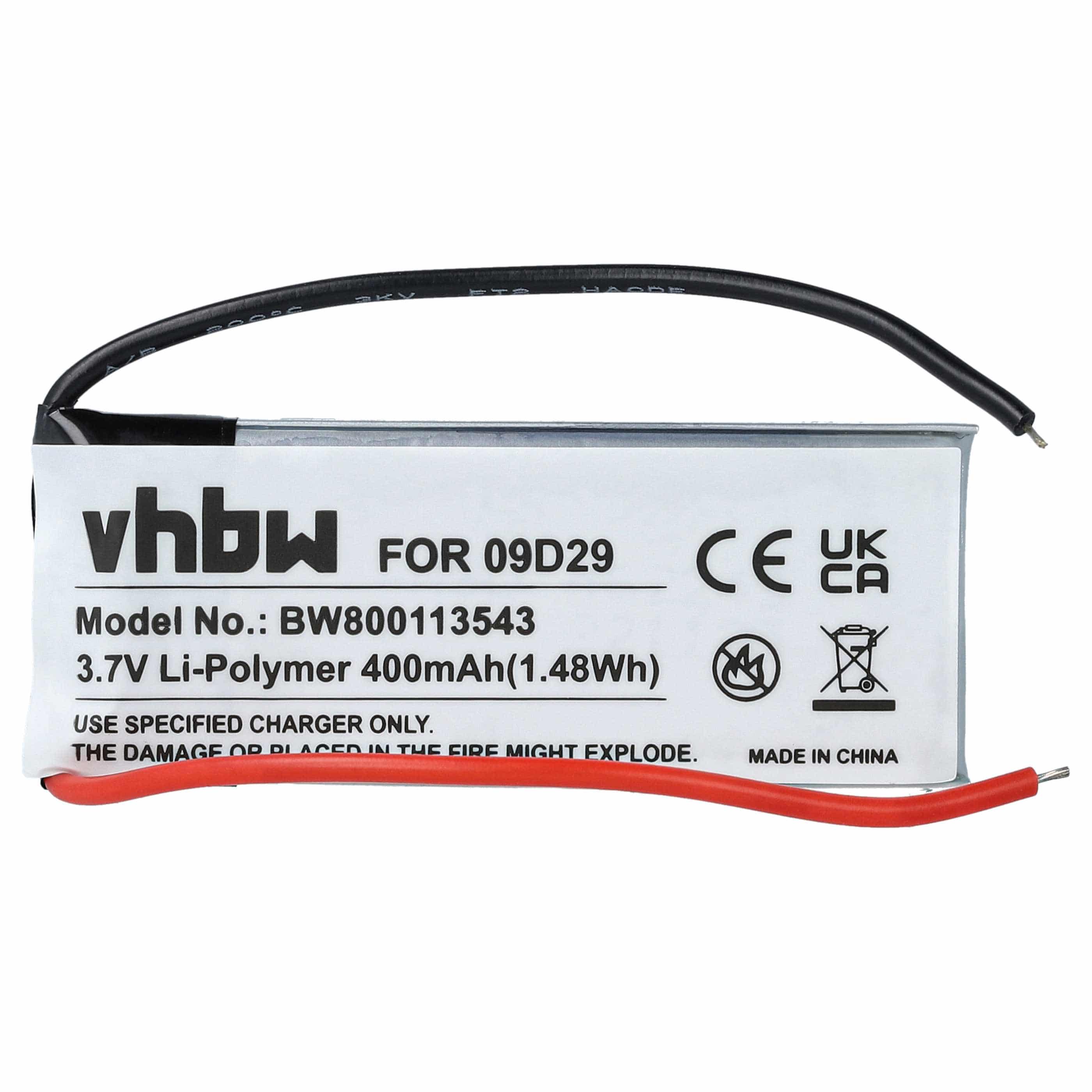 Akumulator do słuchawek bezprzewodowych zamiennik 09D29, H452050, BAT00008 - 400 mAh 3,7 V LiPo