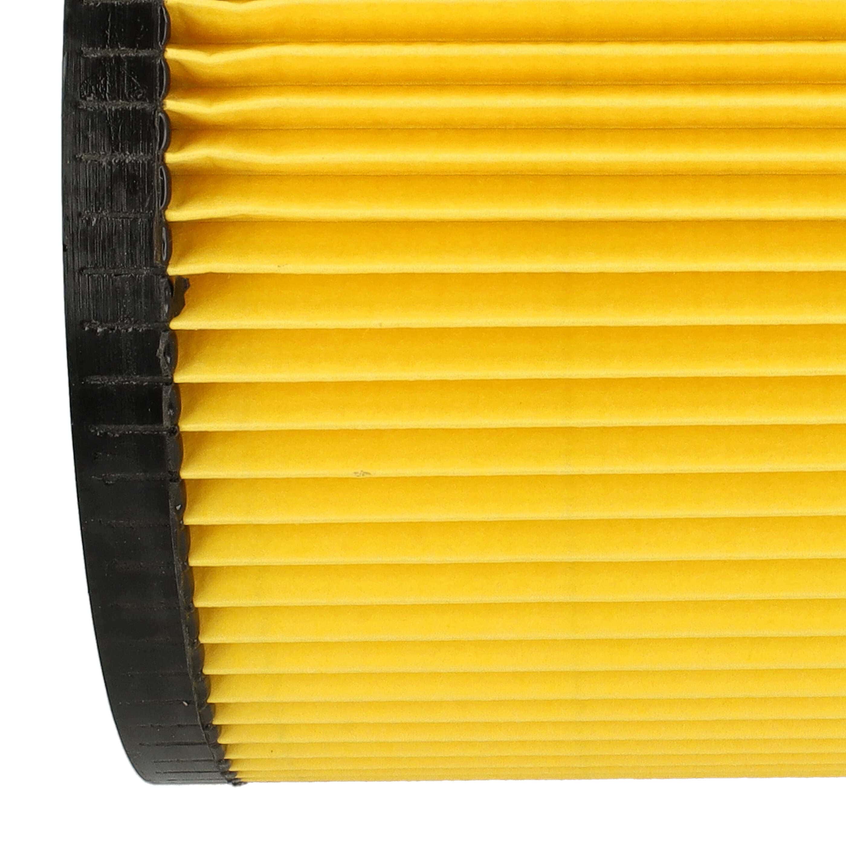Filtro reemplaza Bosch 2 607 432 001, 2607432001 para aspiradora filtro plisado, negro / plata / amarillo