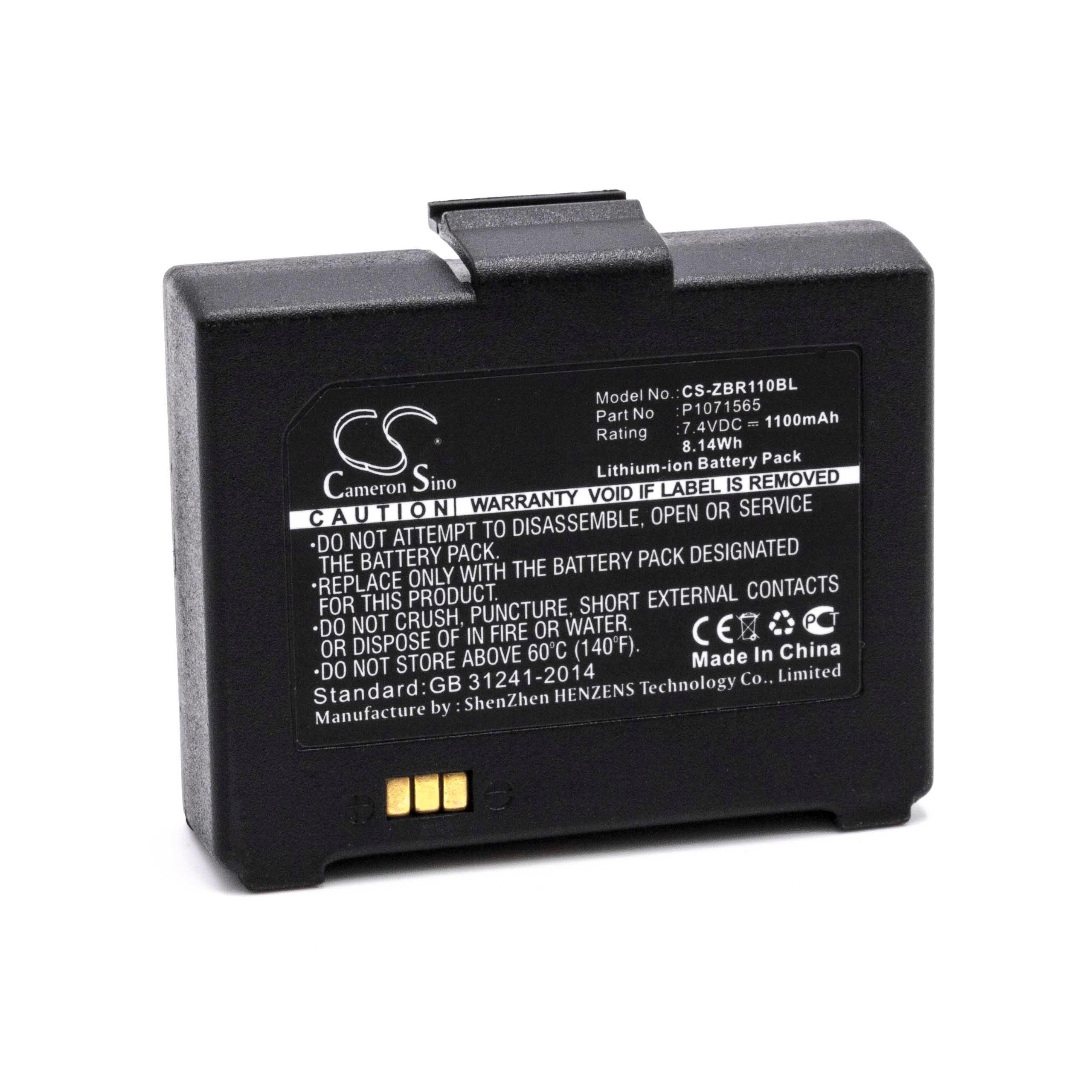 Batterie remplace Bixolon K409-00007A, PBP-R200 pour scanner de code-barre - 1100mAh 7,4V Li-ion