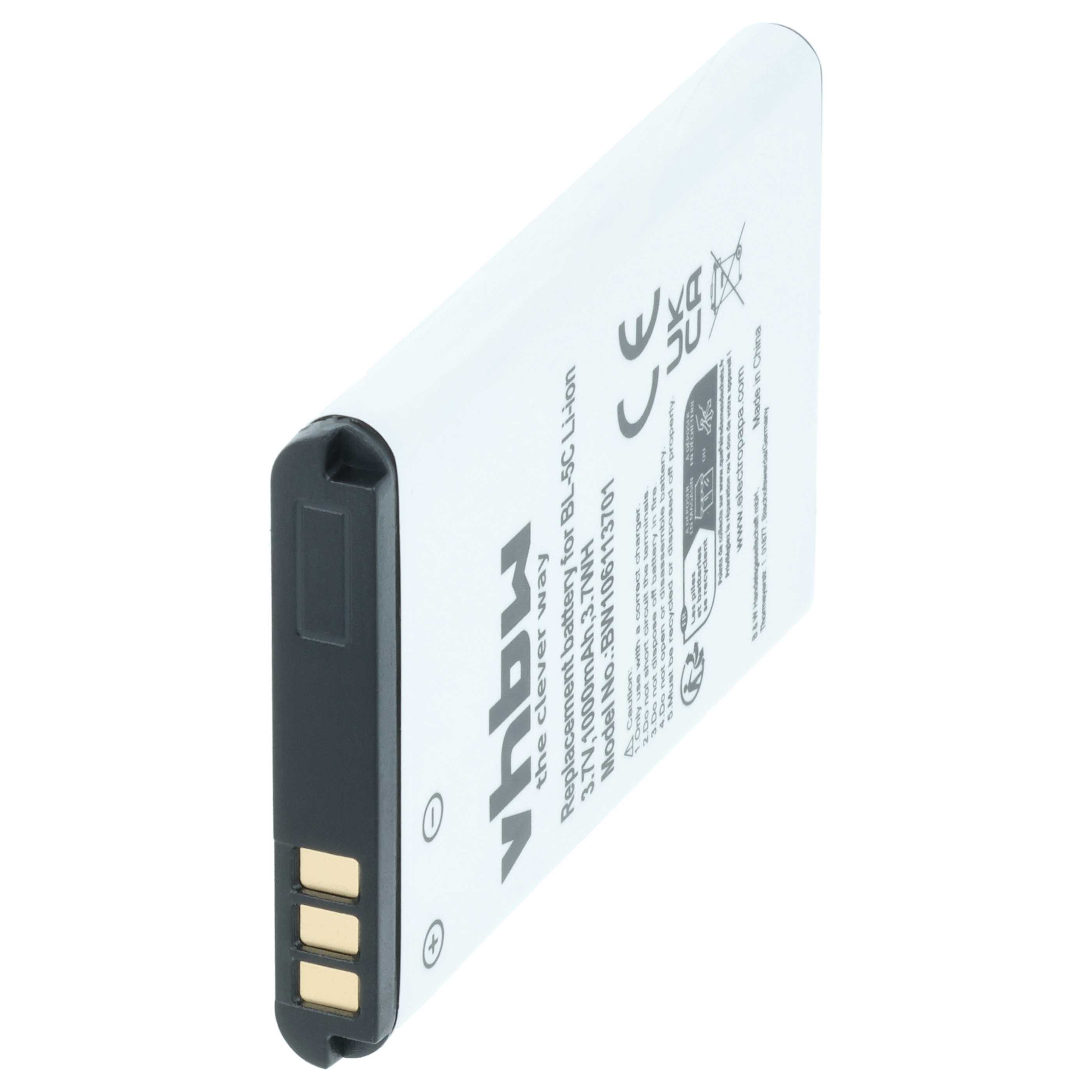 Batteria sostituisce Alcatel RTR001F01, 3BN67332AA, 10000058 per cellulare - 1000mAh 3,7V Li-Ion 