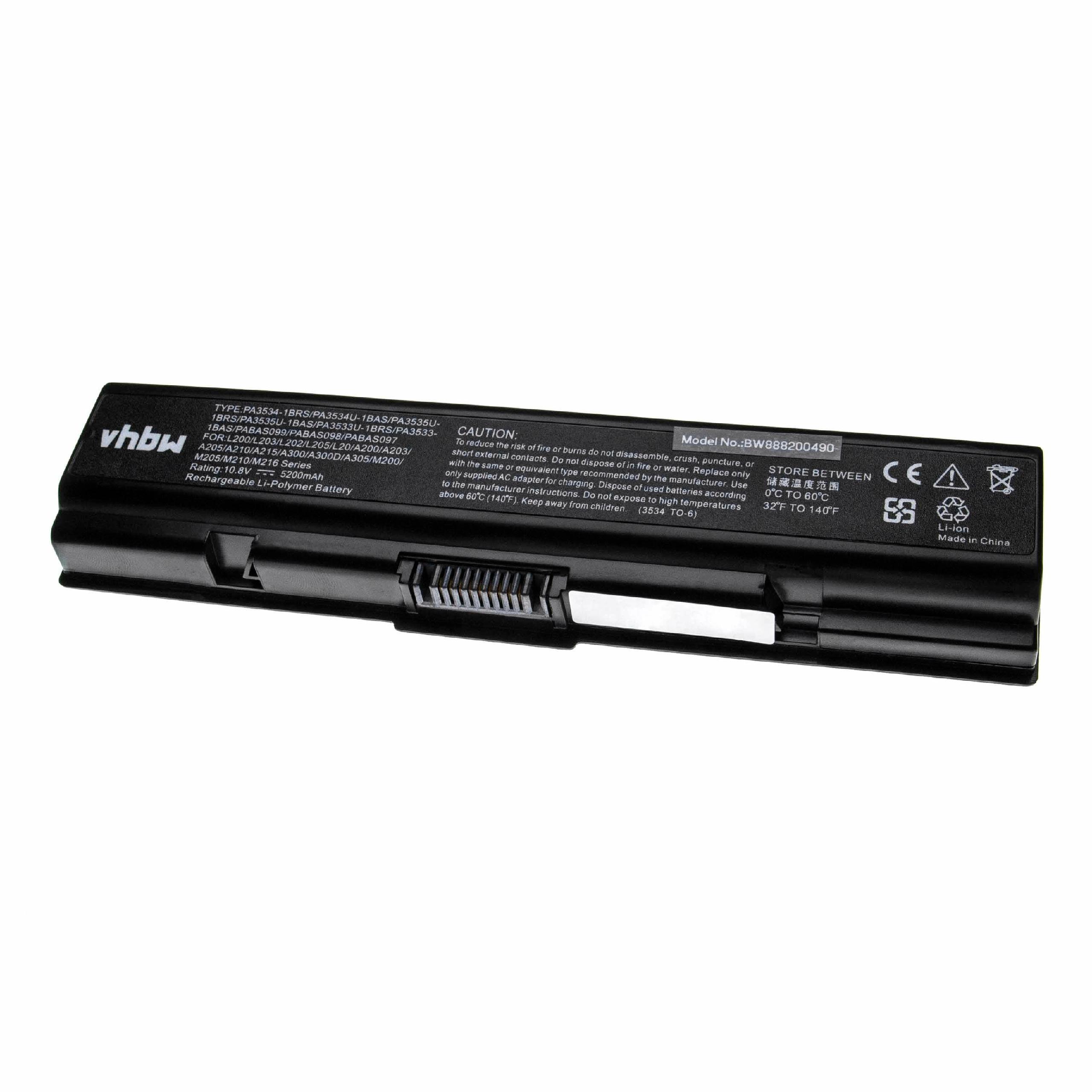 Akumulator do laptopa zamiennik Toshiba PA3533U-1BAS, PA3533U-1BRS - 5200 mAh 10,8 V LiPo, czarny