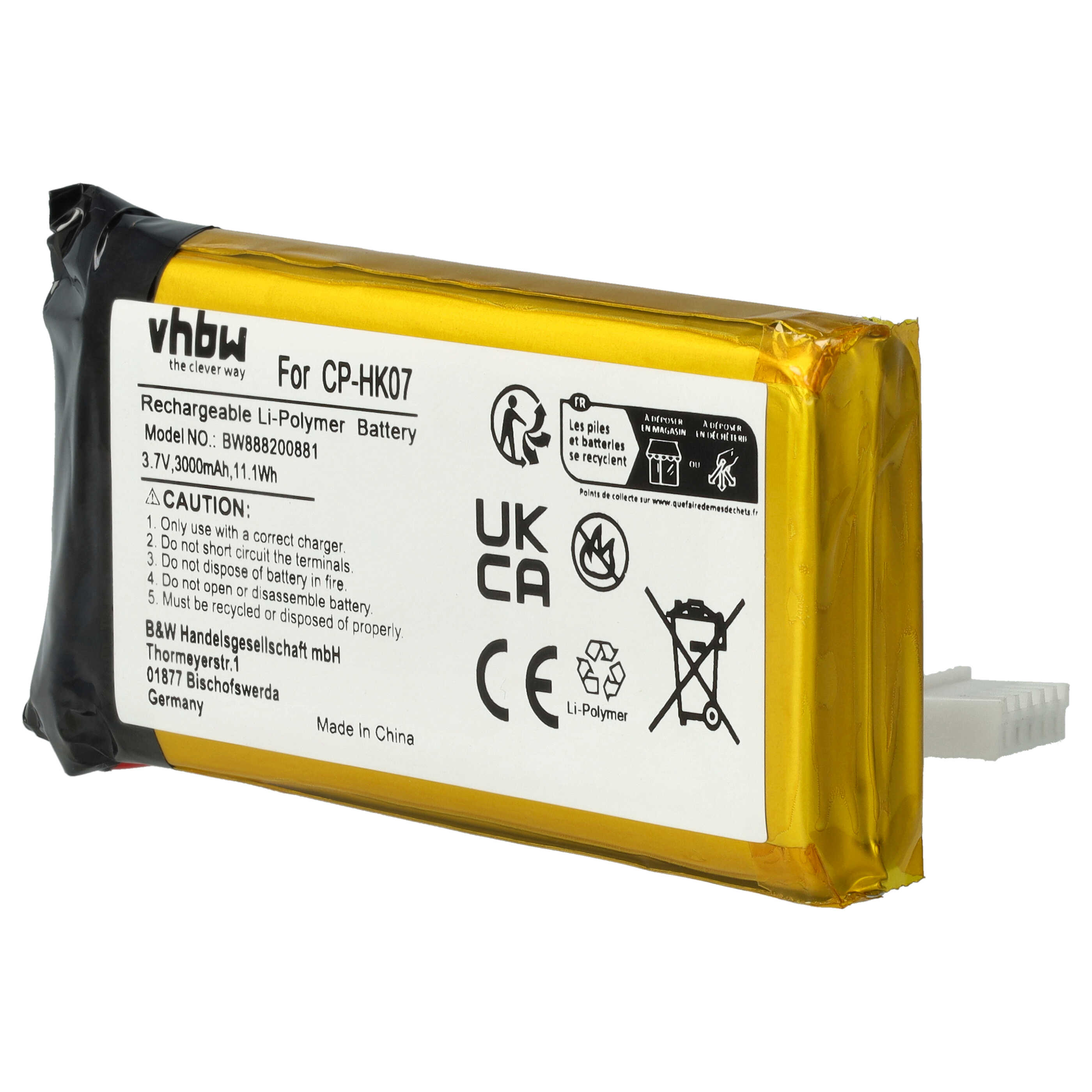 Batterie remplace Harman / Kardon P954374, CP-HK07 pour enceinte Harman / Kardon - 3000mAh 3,7V Li-polymère