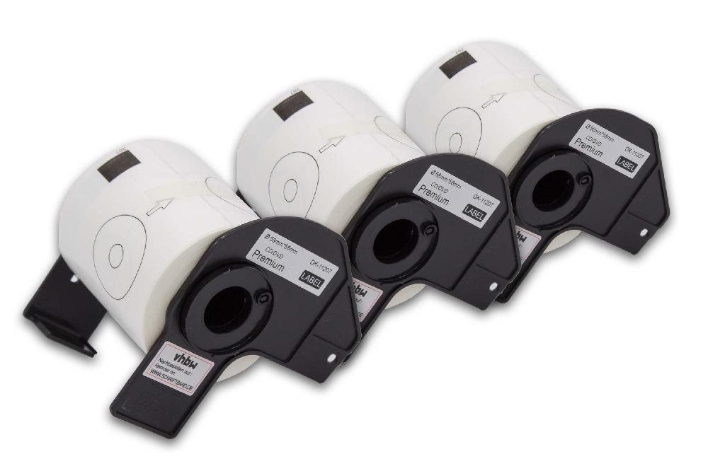 3x Labels replaces Brother DK-11207 for Labeller - Premium 58 mm + Holder