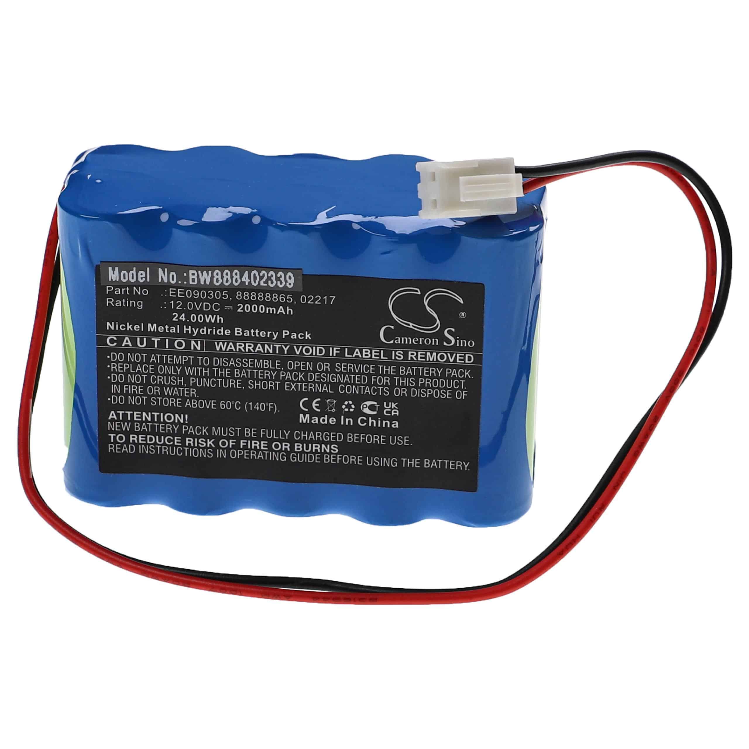 Medical Equipment Battery Replacement for Medela EE090305, 88888865, 02217 - 2000mAh 12V NiMH