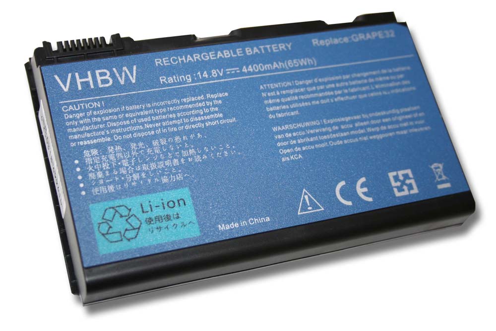 Notebook Battery Replacement for Acer 934T2220F, 4UR18650F 2 WST3, 934C2220F - 4400mAh 14.8V Li-Ion, black
