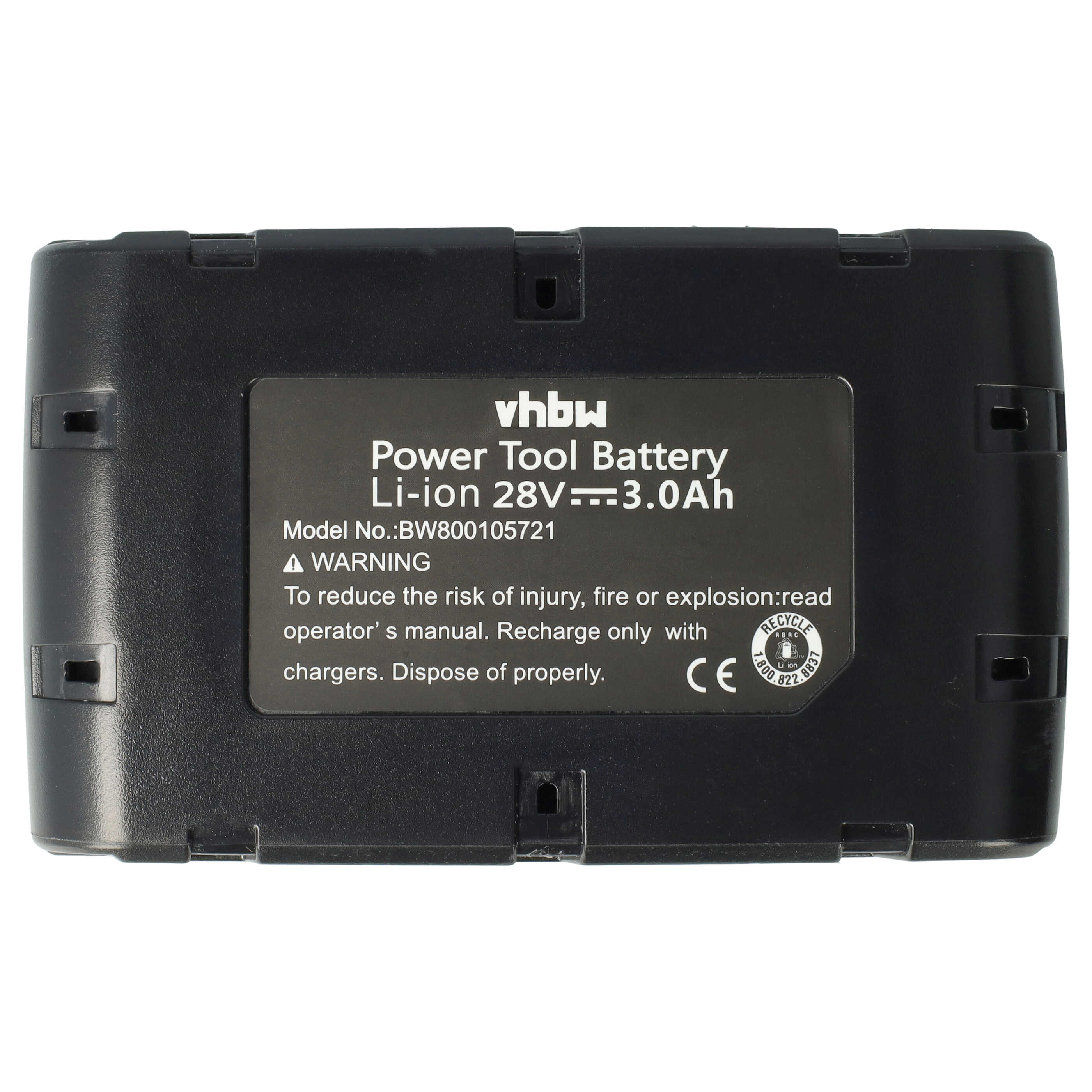 Battery replaces AEG Milwaukee 48-11-1830, 48-11-2850, 48-11-2830 Electric Power Tool - 3000 mAh, 28 V, Li-Ion