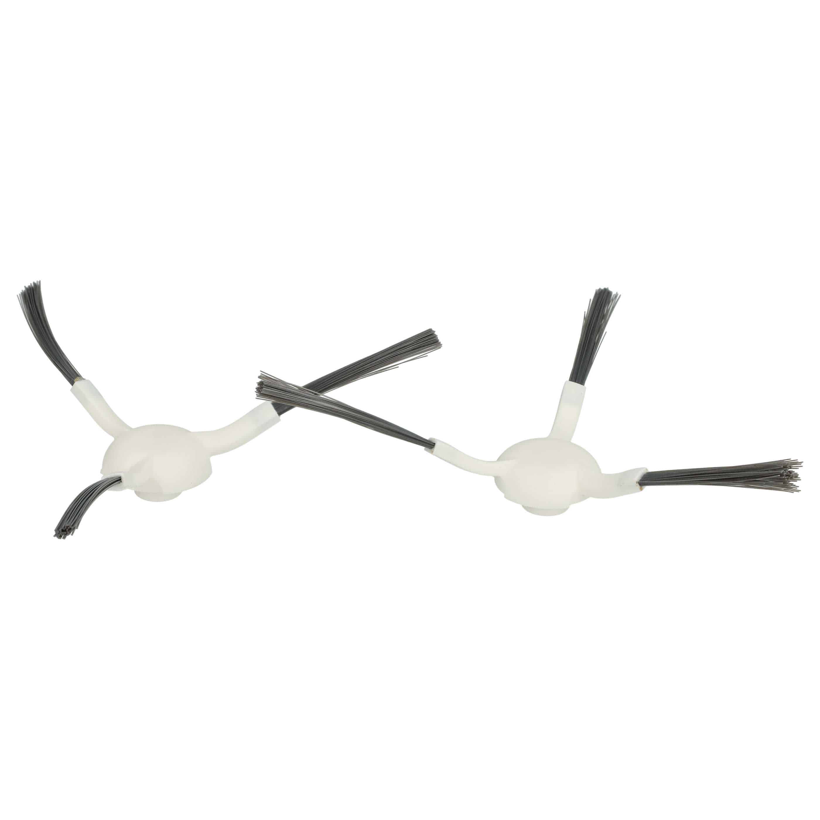 10x Side Brush suitable for Dreame, Xiaomi, Mova L10 Robot Vacuum Cleaner etc. - 3-armed, white, grey