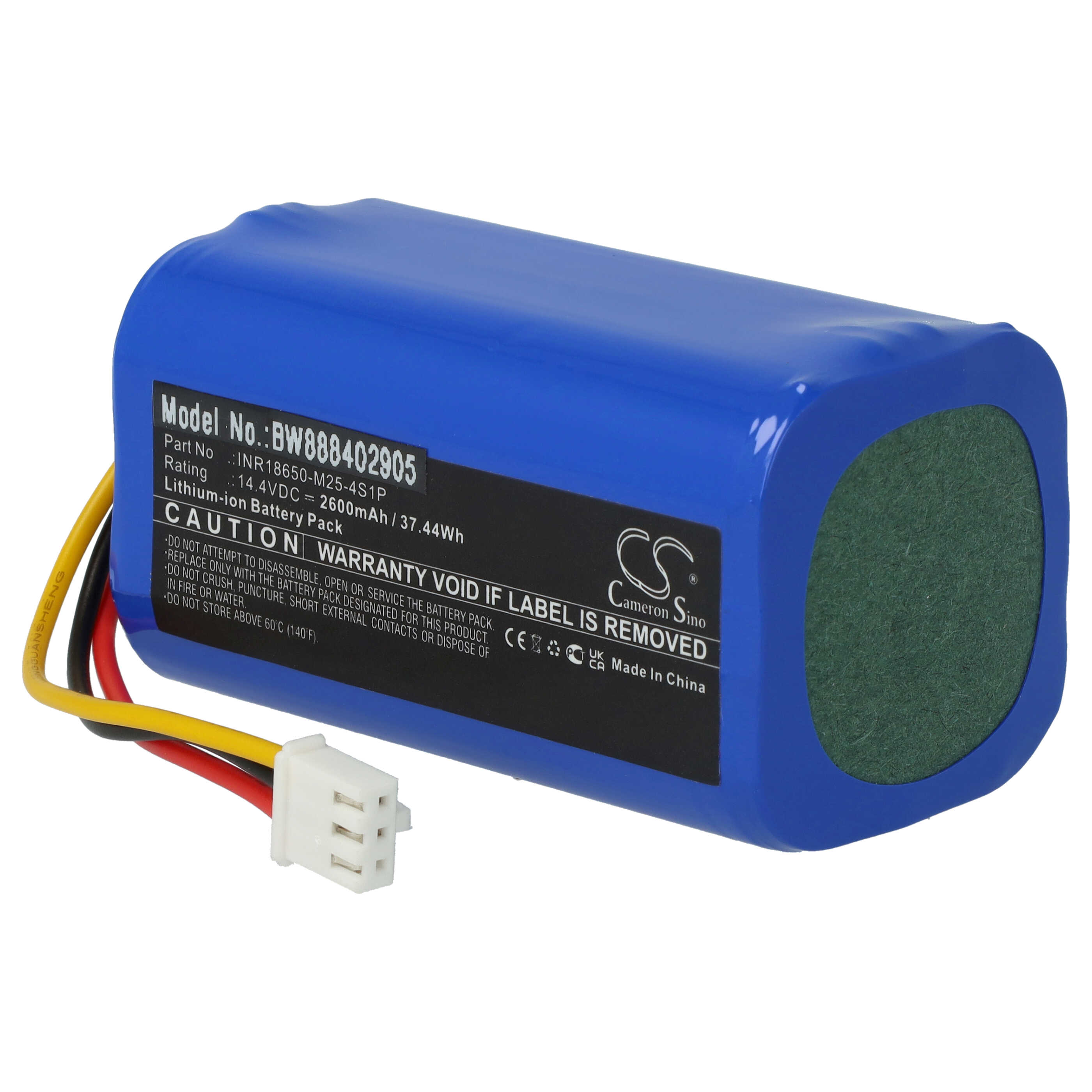 Battery Replacement for Proscenic INR18650-M25-4S1P for - 2600mAh, 14.4V, Li-Ion