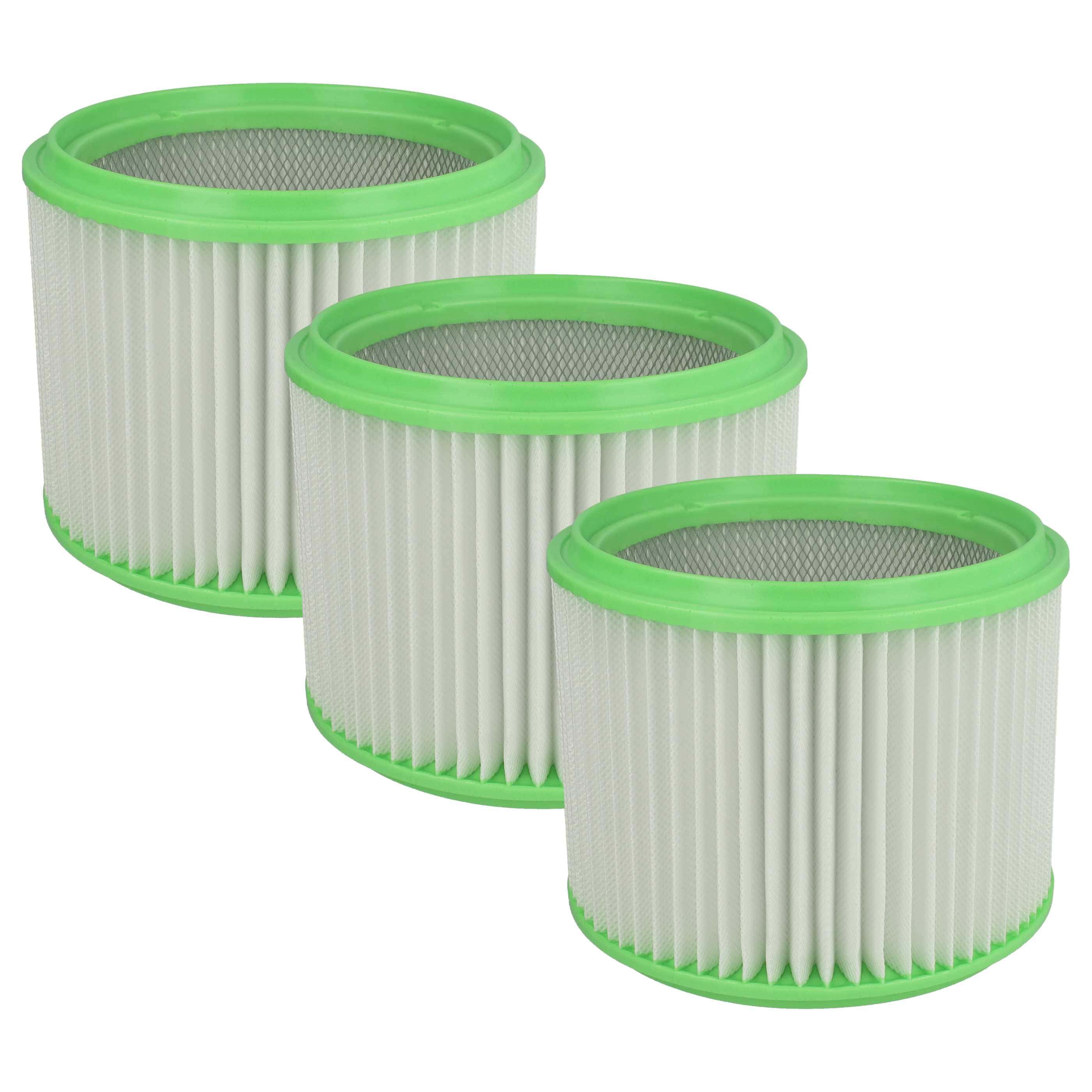 3x Filtercartridge filter replaces Makita 413525 for Gisowatt Vacuum Cleaner, white / green