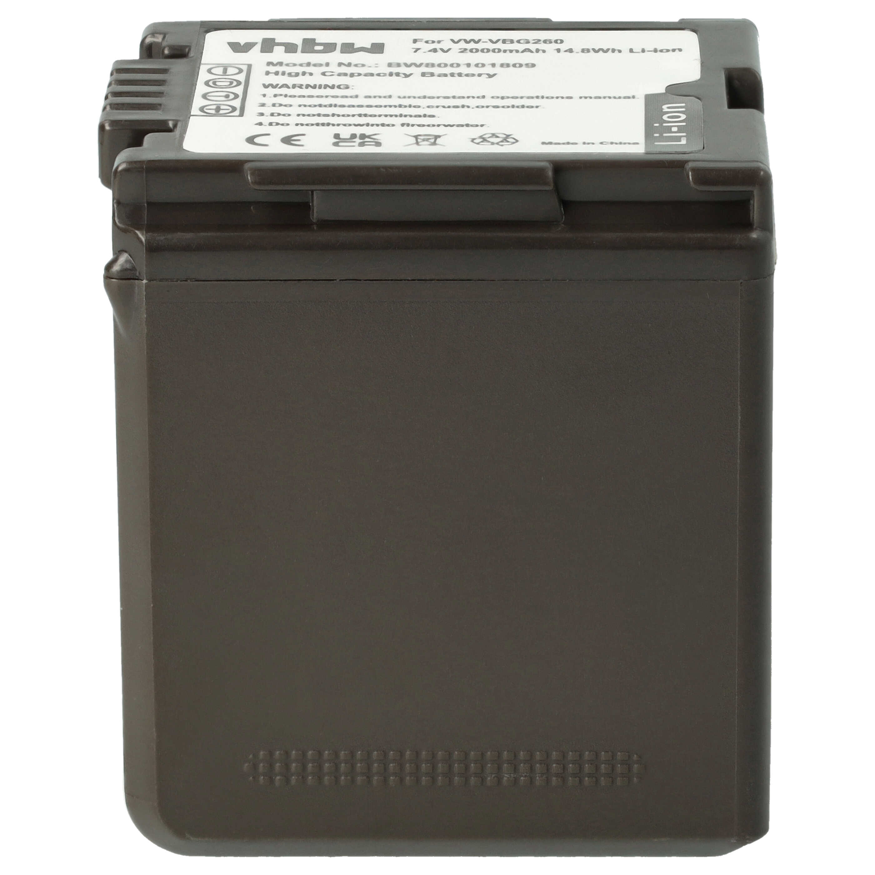 Akumulator do kamery cyfrowej / wideo zamiennik Panasonic VW-VBG260 - 2000 mAh 7,2 V Li-Ion
