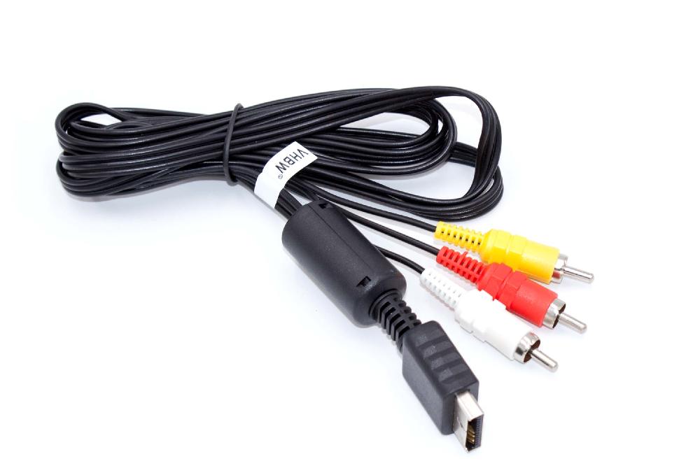 vhbw Cable audio vídeo compuesto compatible con Sony Playstation consola de juegos - Cable AV, 150 cm