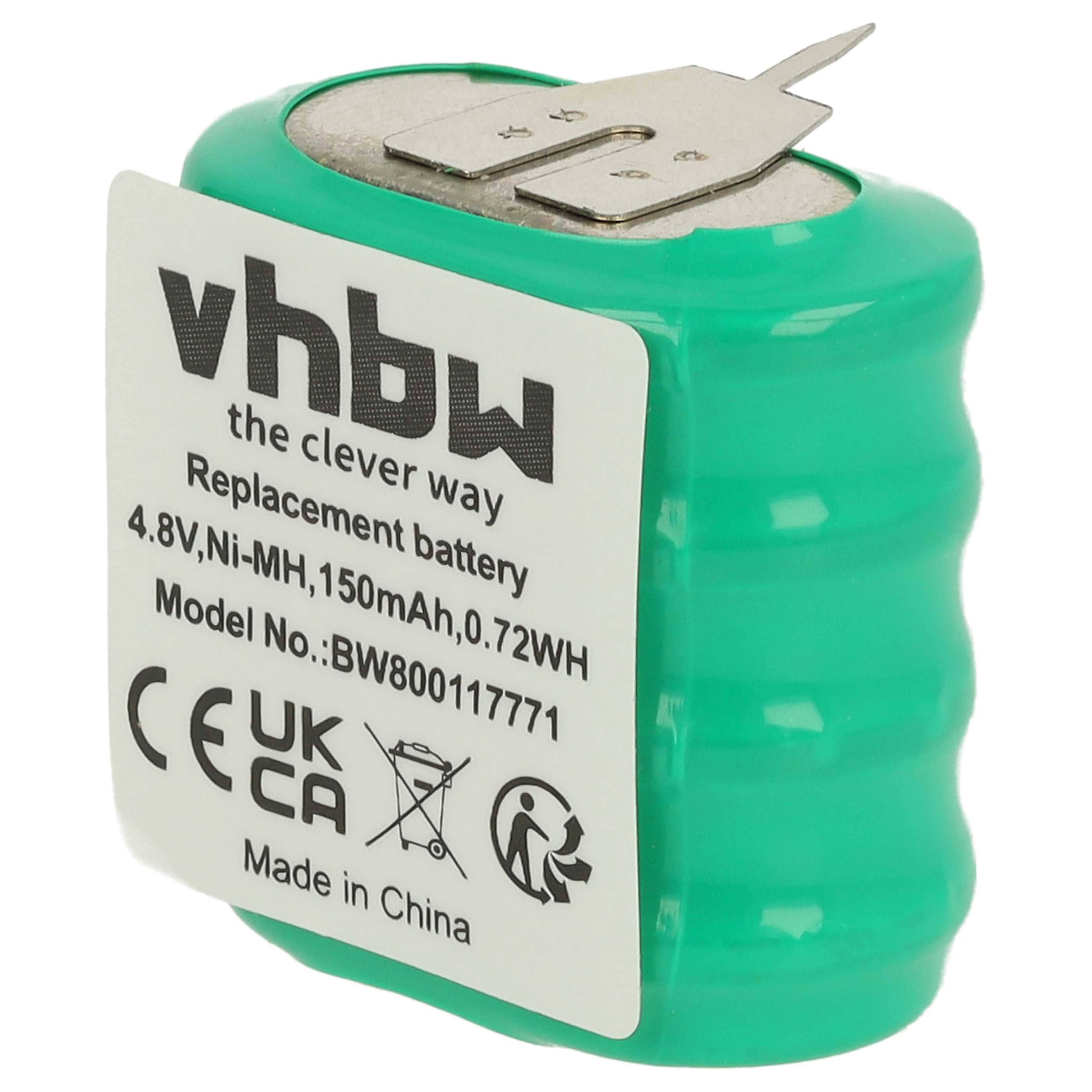 Button Cell Battery Type 4/V150H 3 Pins for Model Building Solar Lamps etc. - 150 mAh 4.8 V NiMH